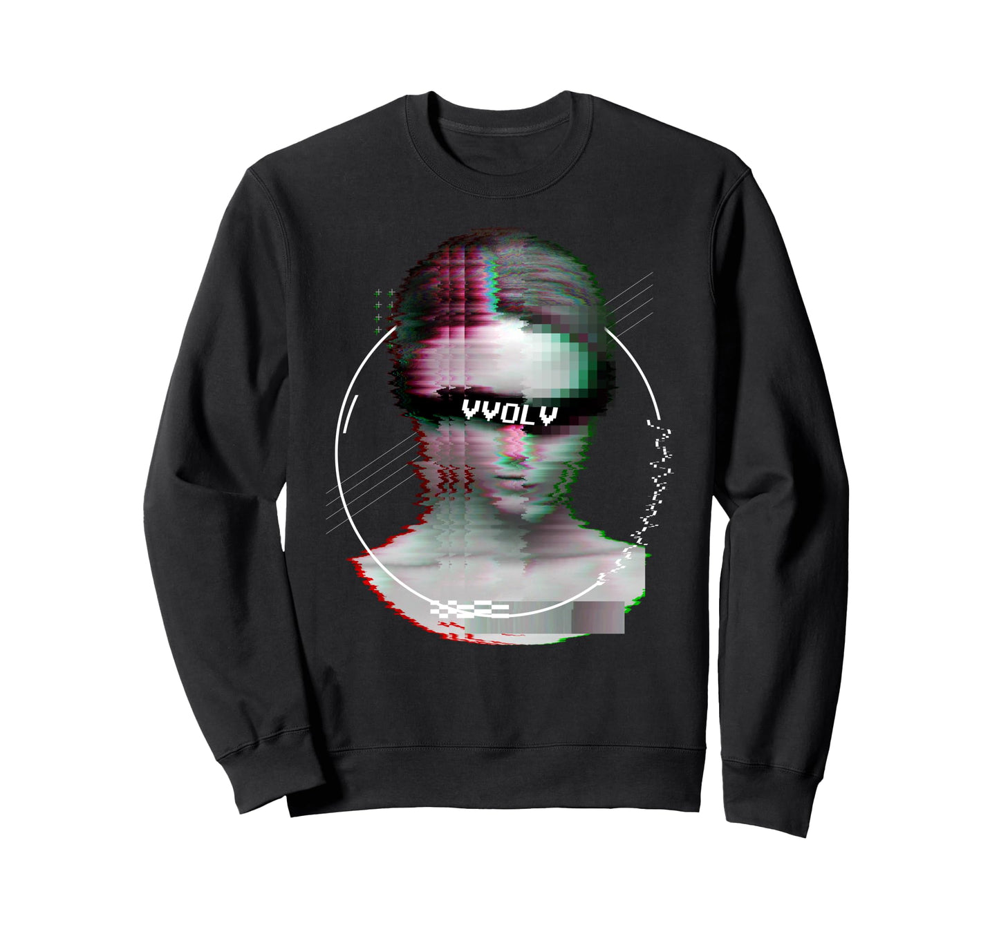 Vaporwave Retrowave Vvolv Glitch Sweatshirt - Custom Art Print Men Women - T-Shirt, Sweatshirt, Hoodie