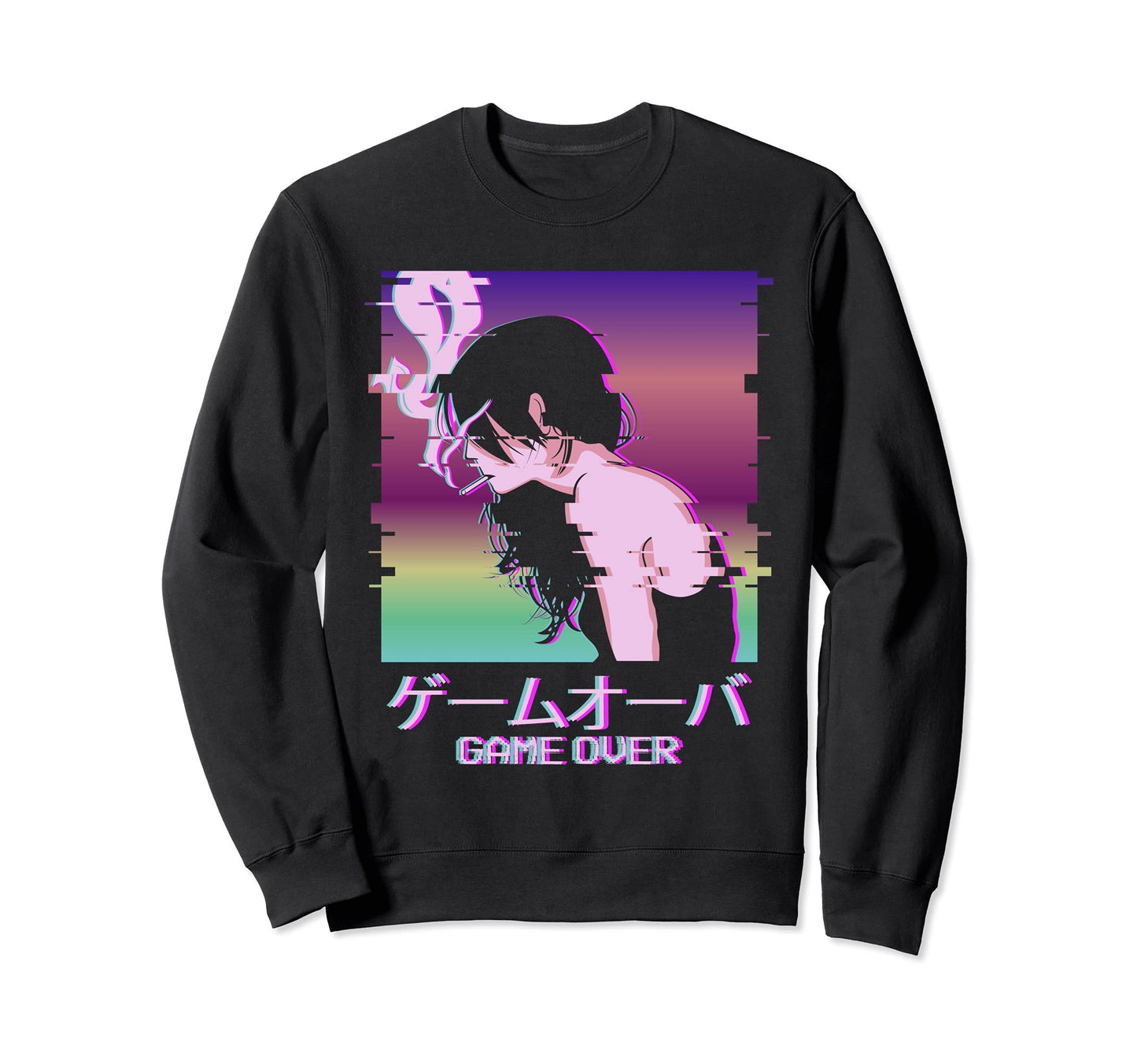 Game Over Japanese Vaporwave Alt Sweatshirt - Casual Everyday Wear Unisex - T-Shirt, Sweatshirt, Hoodie