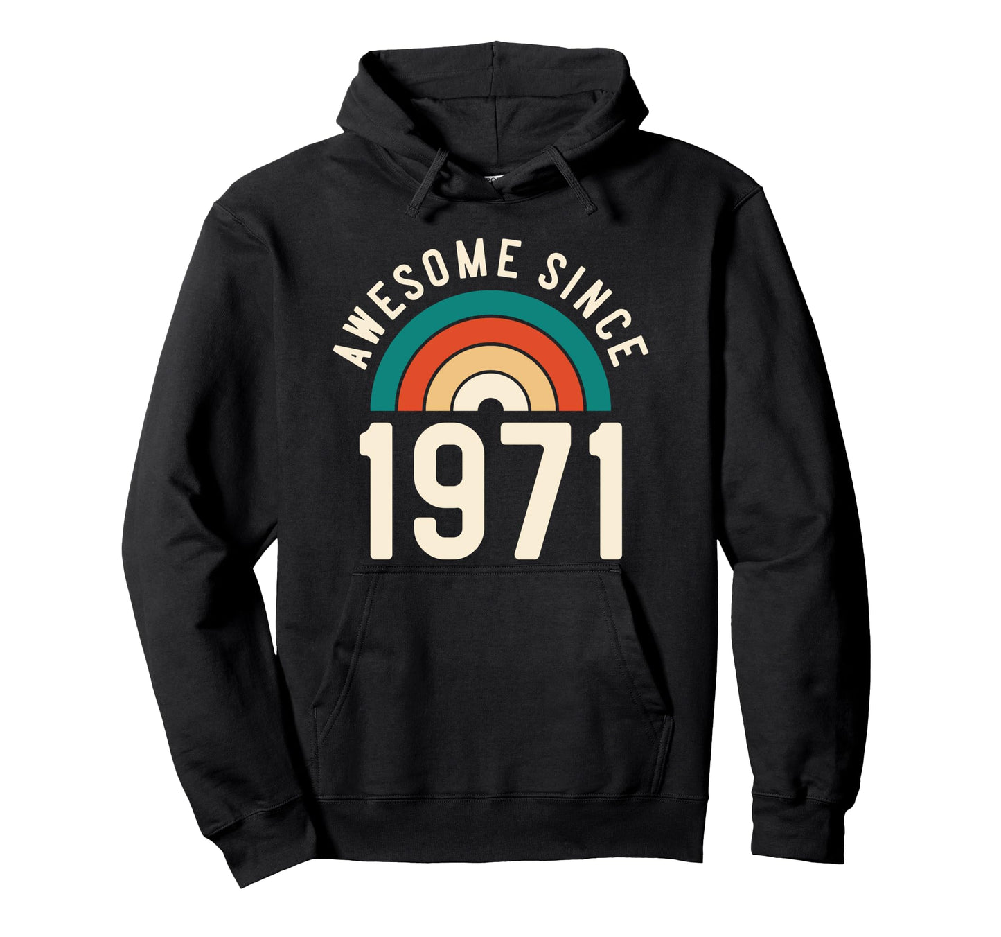 Awesome Since 1971 Rainbow 51St Birthday Hoodie - Trendy Graphic Unisex - T-Shirt, Sweatshirt, Hoodie