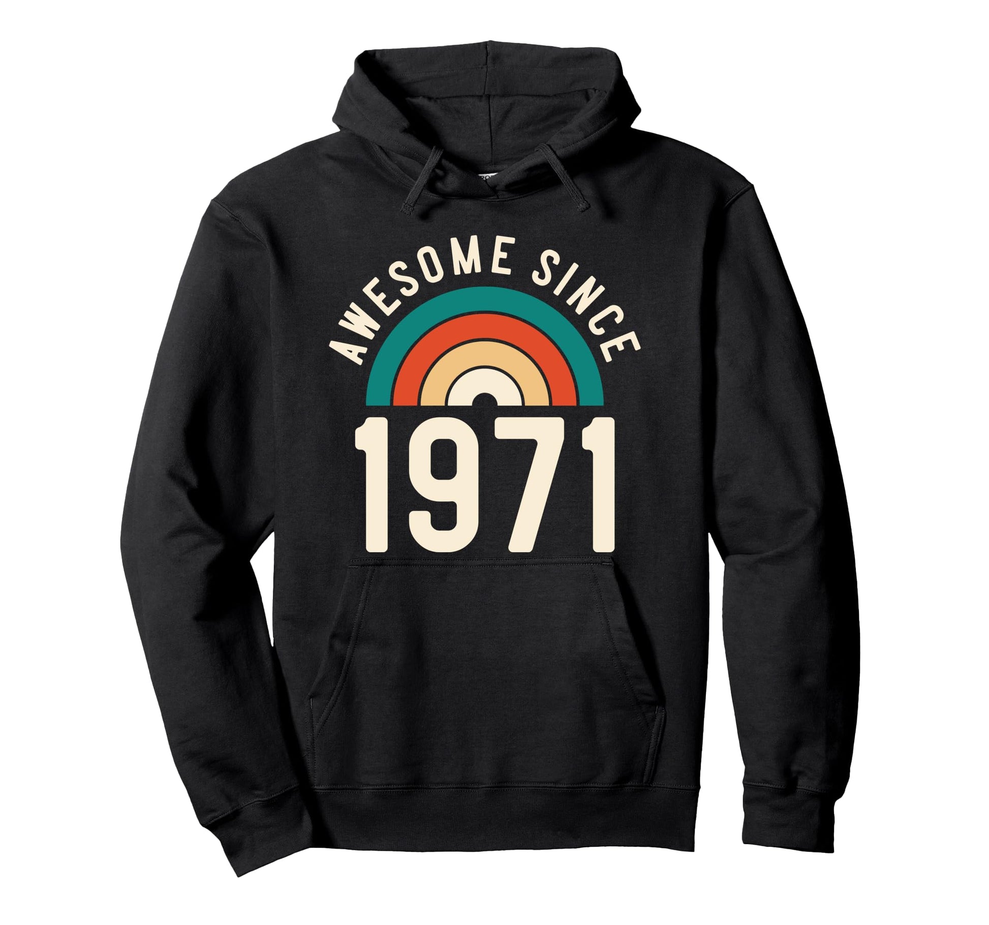Awesome Since 1971 Rainbow 51St Birthday Hoodie - Trendy Graphic Unisex - T-Shirt, Sweatshirt, Hoodie