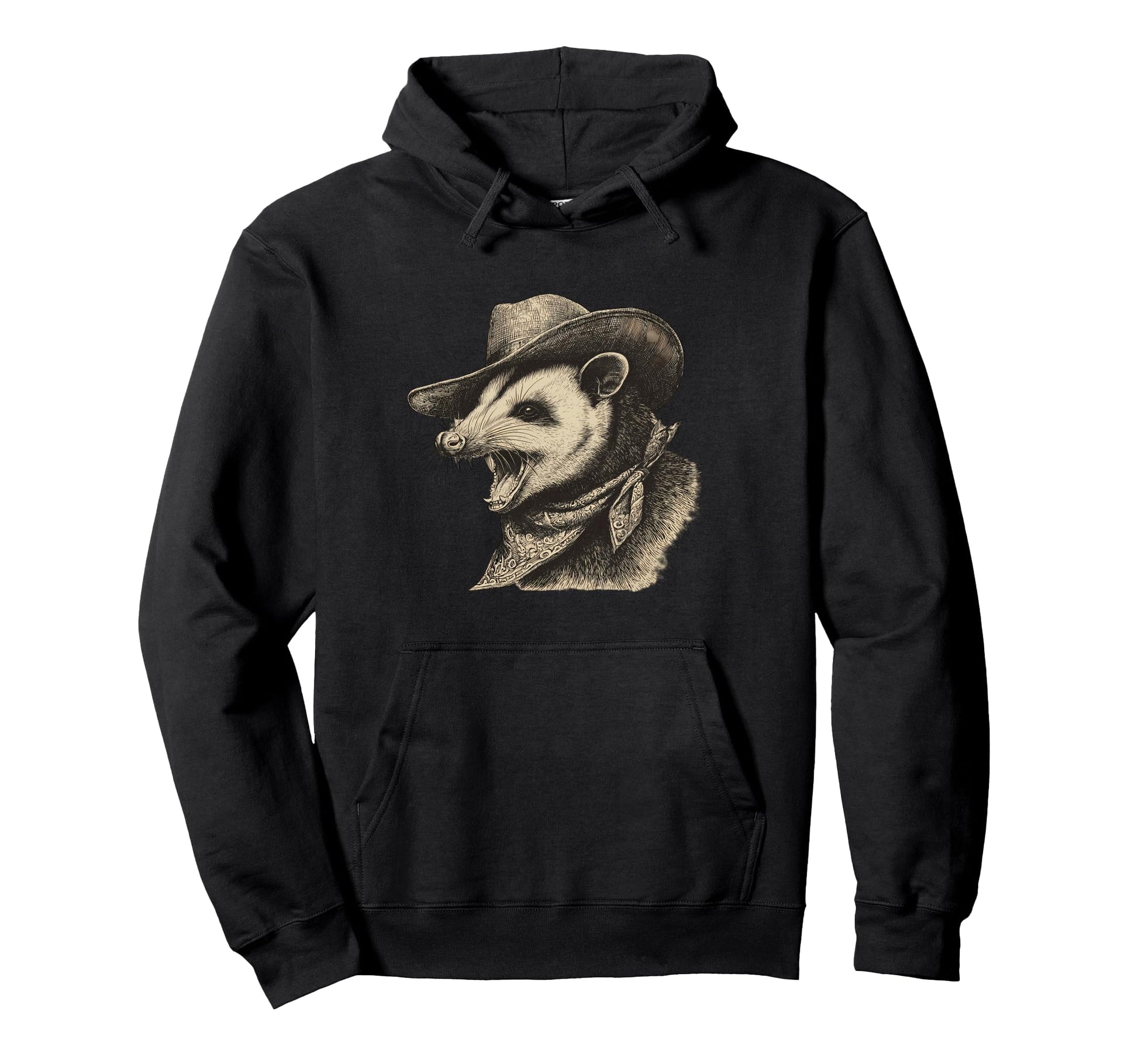 Country Cowboy Opossum Rodeo Cowgirl Hoodie - Unique Graphic Men Women - T-Shirt, Sweatshirt, Hoodie