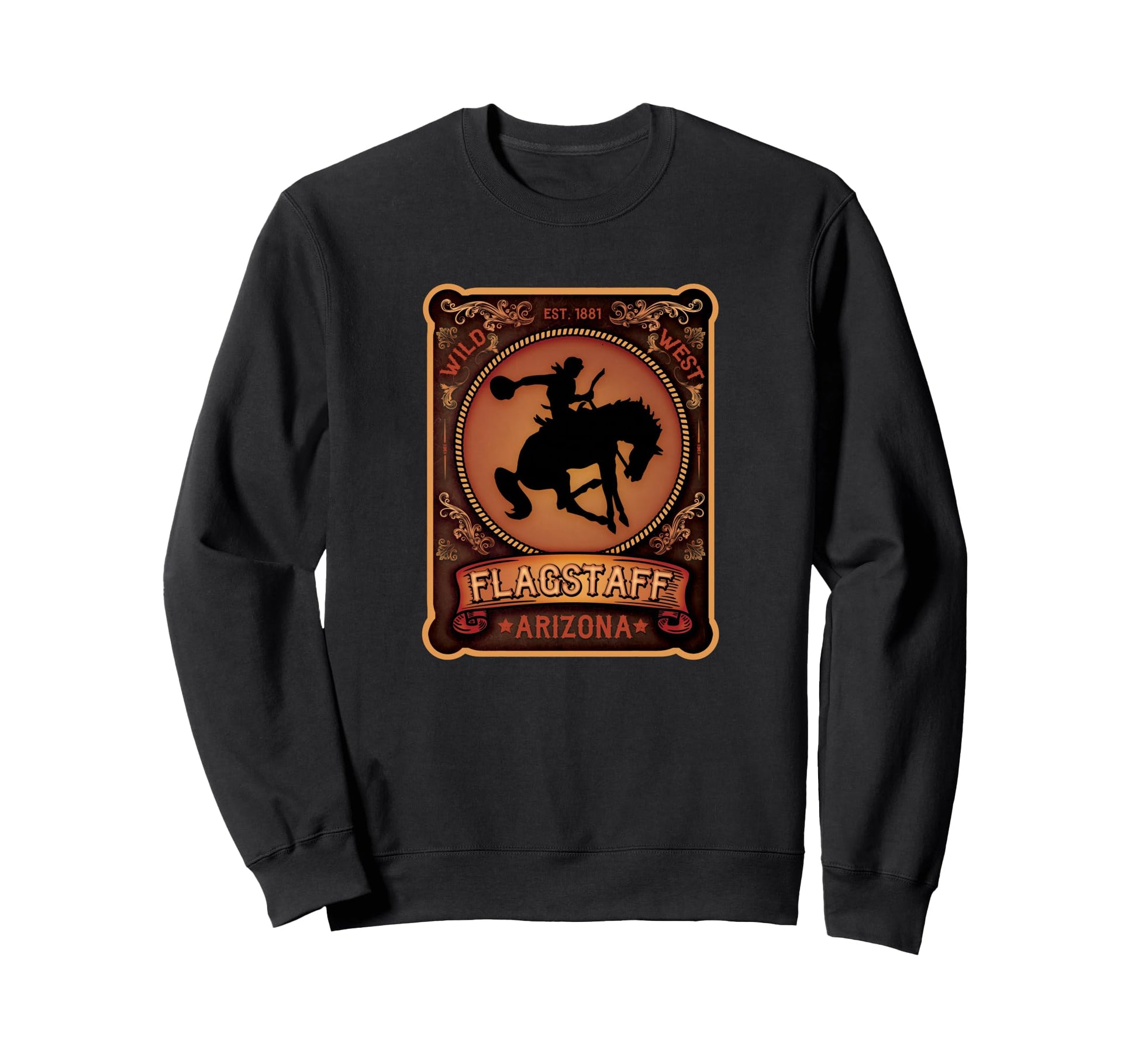 Flagstaff Arizona Cowboy Sweatshirt - Fun Novelty Design for Adults - T-Shirt, Sweatshirt, Hoodie