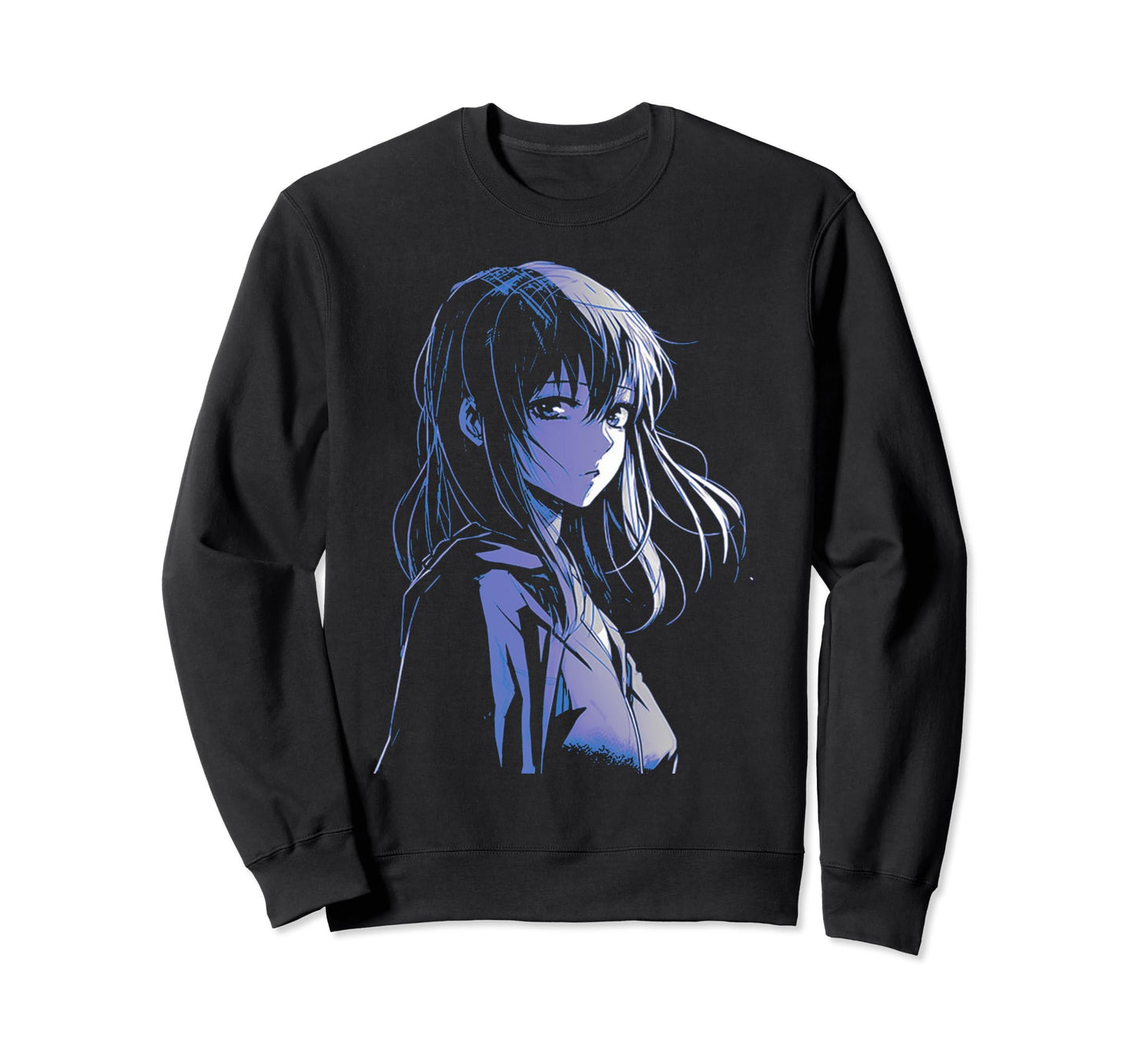 Sad Anime Aesthetic Japanese Sweatshirt - Novelty Apparel for Adults - T-Shirt, Sweatshirt, Hoodie
