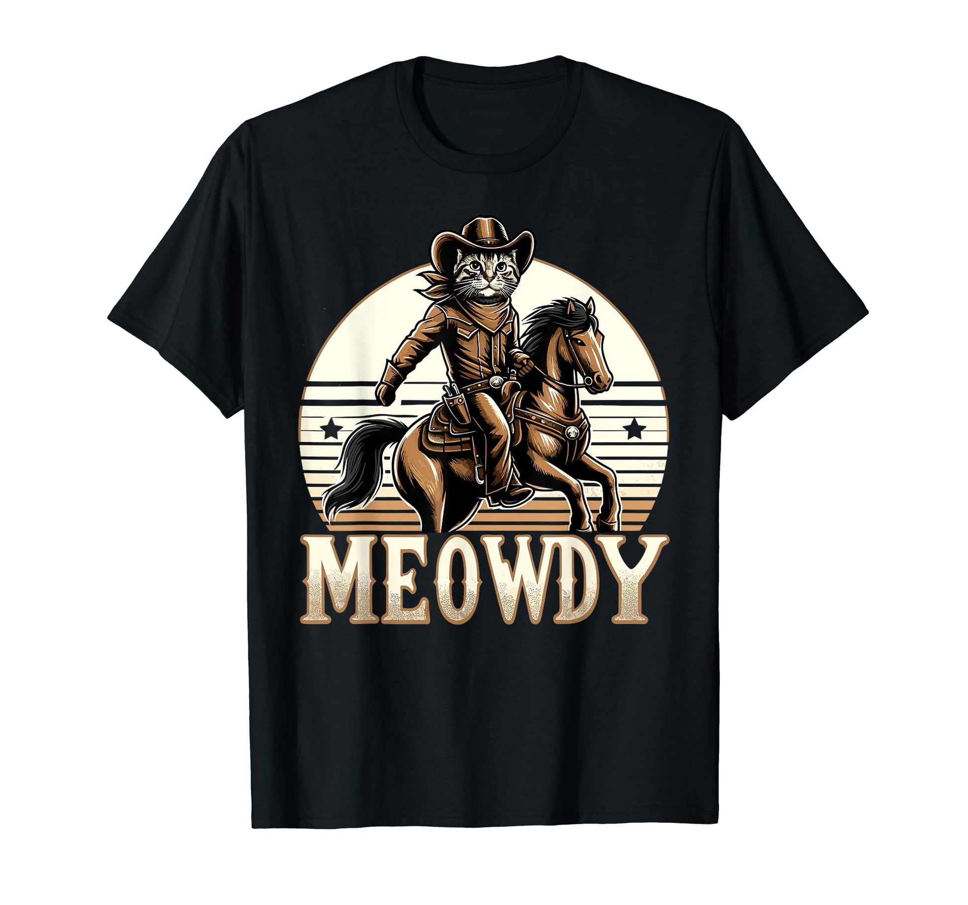 Meowdy Cat Cowboy Country T-Shirt - Unique Graphic Men Women - T-Shirt, Sweatshirt, Hoodie