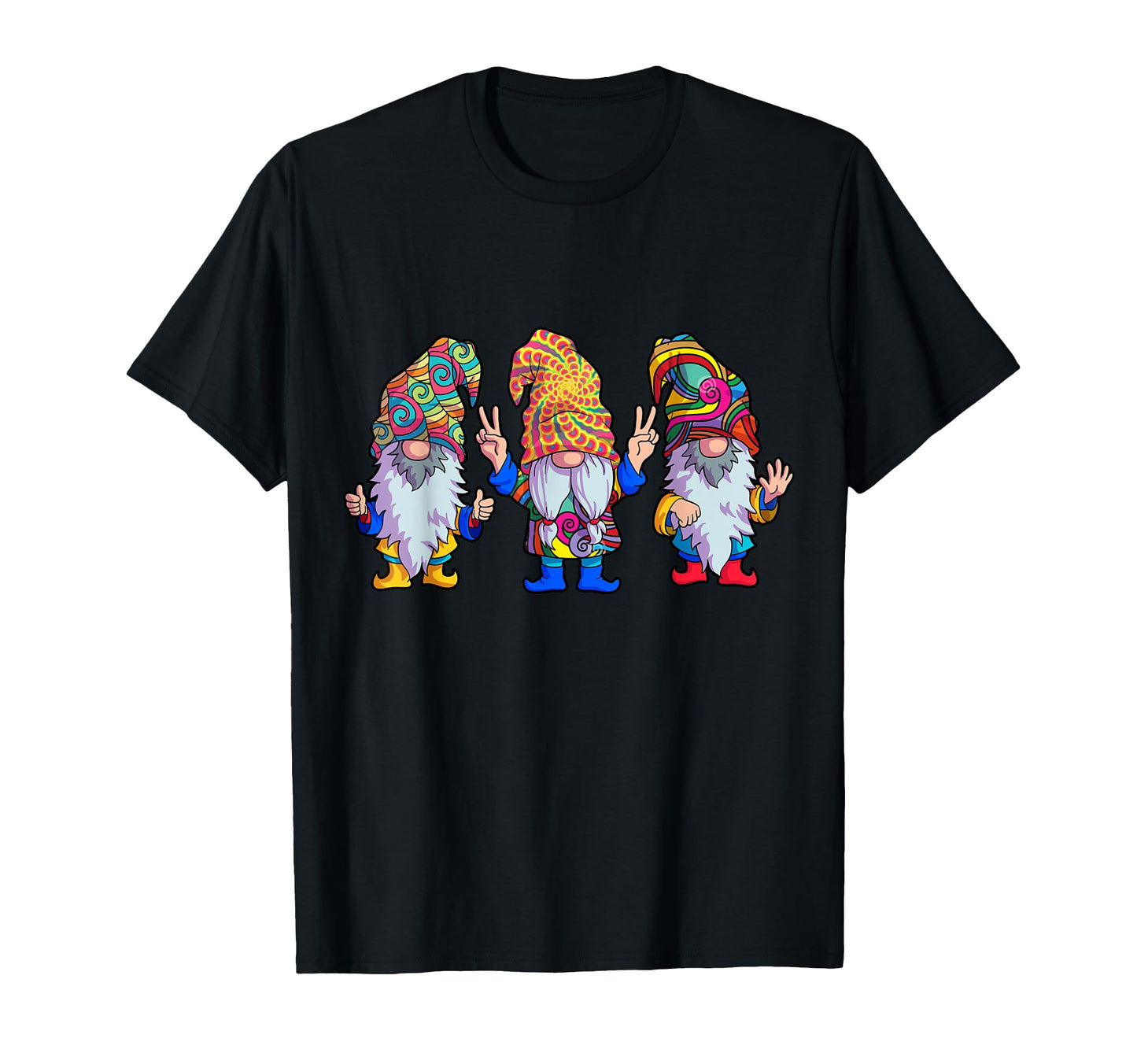 Hippie Gnomes Gnome Tie Dye Funny Hippies T-Shirt - Graphic Print Unisex - T-Shirt, Sweatshirt, Hoodie