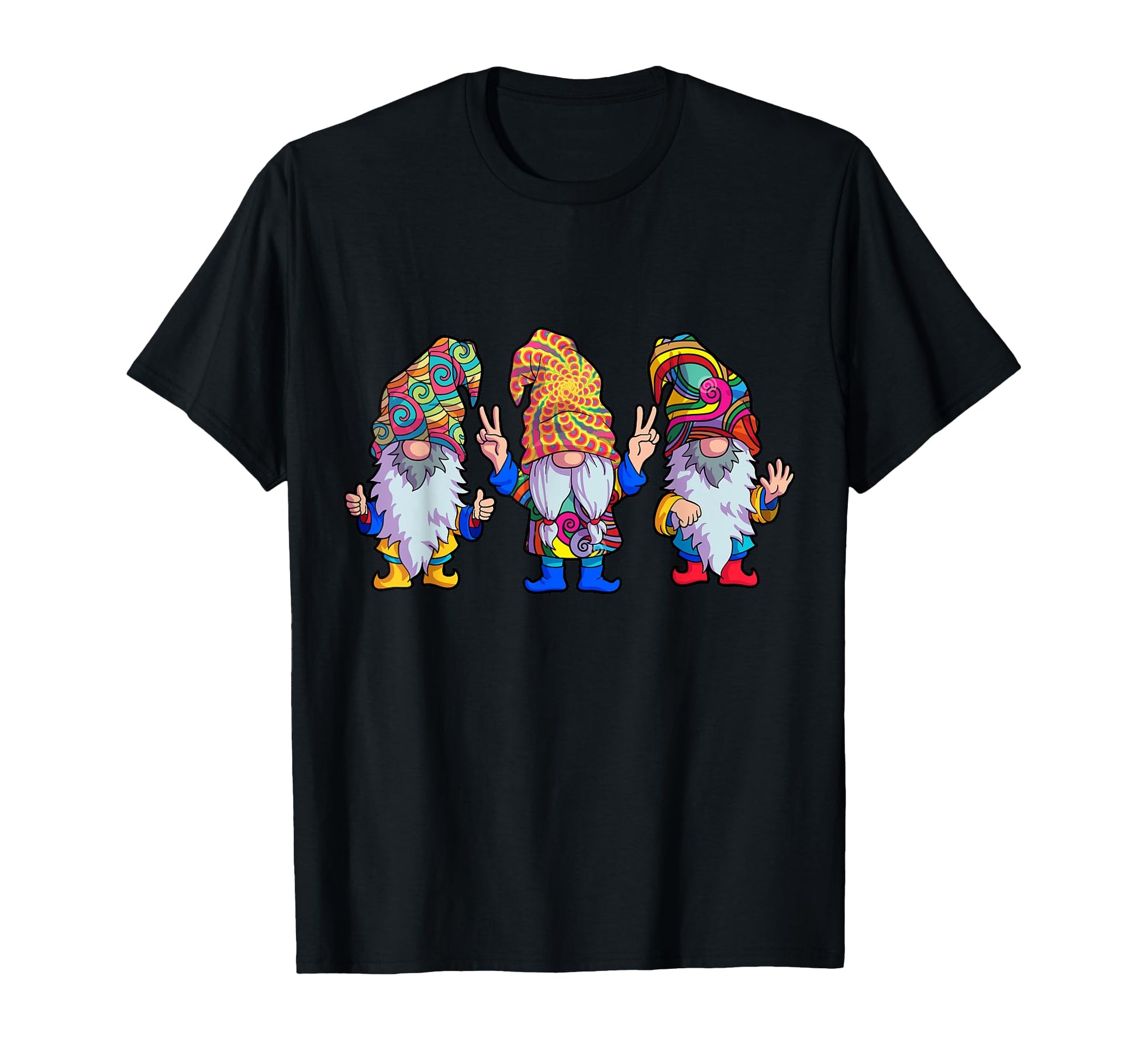 Hippie Gnomes Gnome Tie Dye Funny Hippies T-Shirt - Graphic Print Unisex - T-Shirt, Sweatshirt, Hoodie
