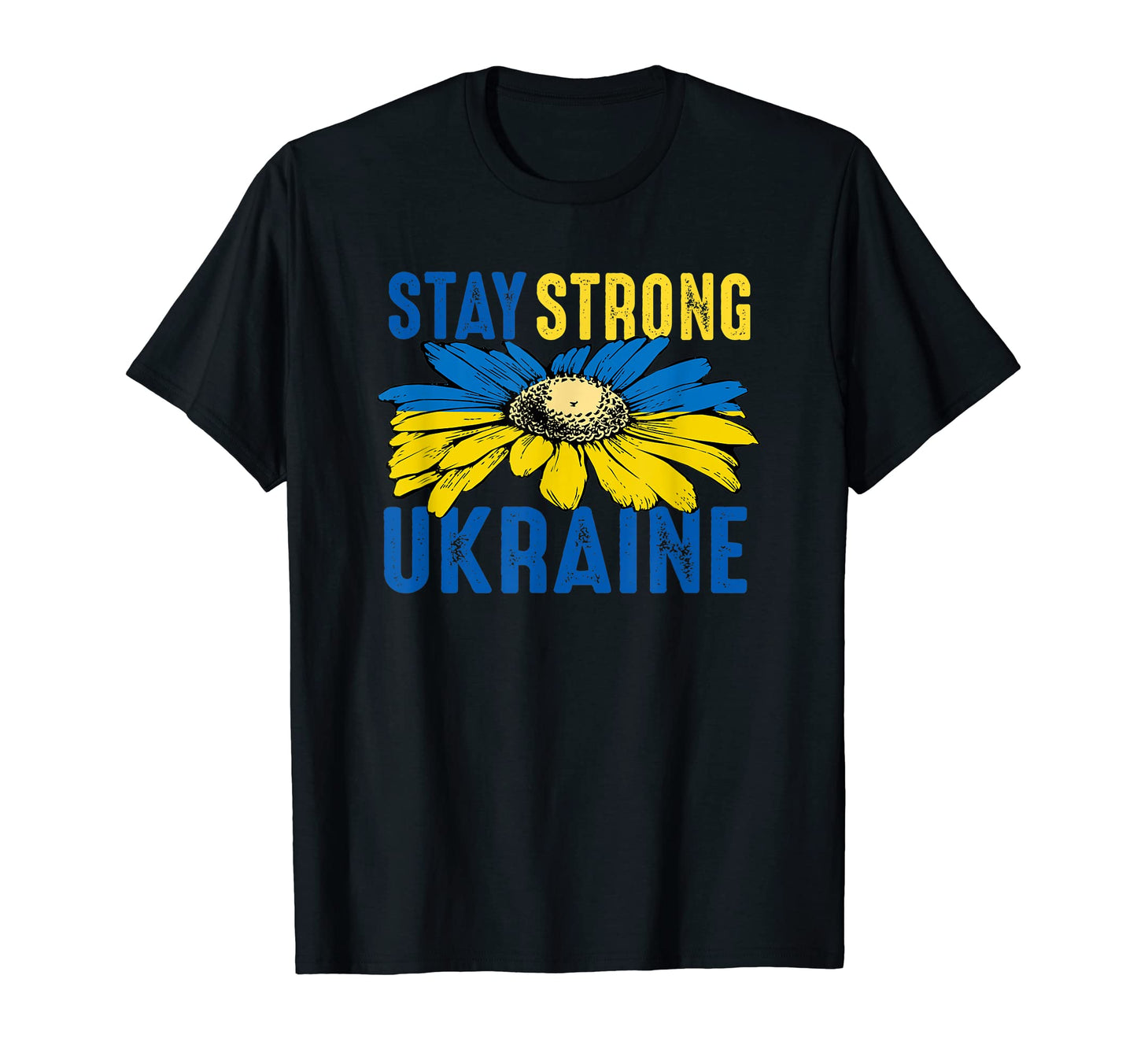 Stay Strong Ukraine Sunflower Hippie T-Shirt - Minimalist Print Unisex - T-Shirt, Sweatshirt, Hoodie