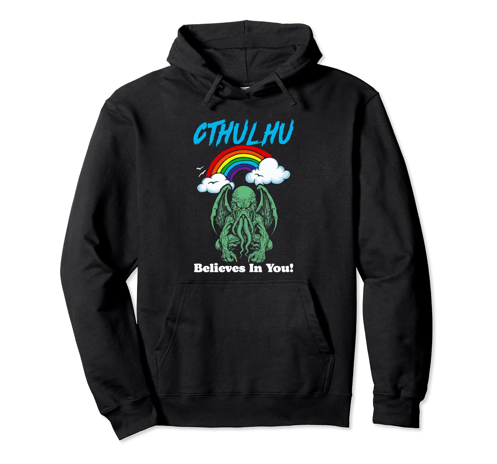 Cthulhu Believes You Funny Monster 80S Hoodie - Trendy Graphic Unisex - T-Shirt, Sweatshirt, Hoodie