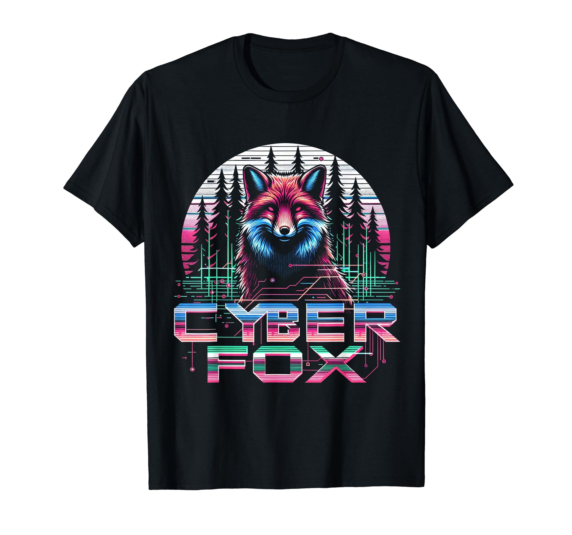 Cyber Fox Sunset Vaporwave Aesthetic T-Shirt - Trendy Graphic Men Women - T-Shirt, Sweatshirt, Hoodie