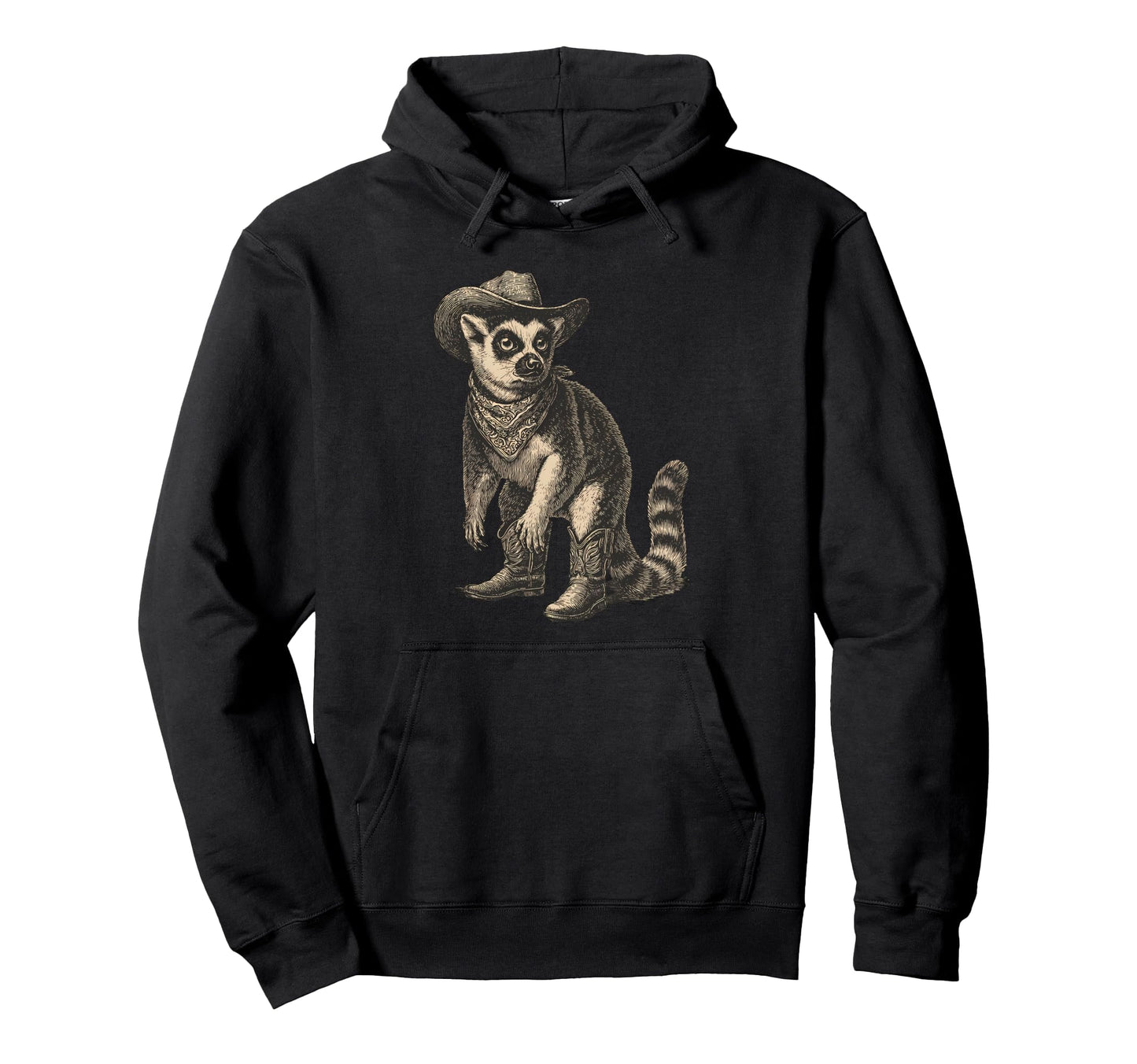 Country Cowboy Lemur Rodeo Cowgirl Western Hoodie - Custom Art Print Unisex - T-Shirt, Sweatshirt, Hoodie