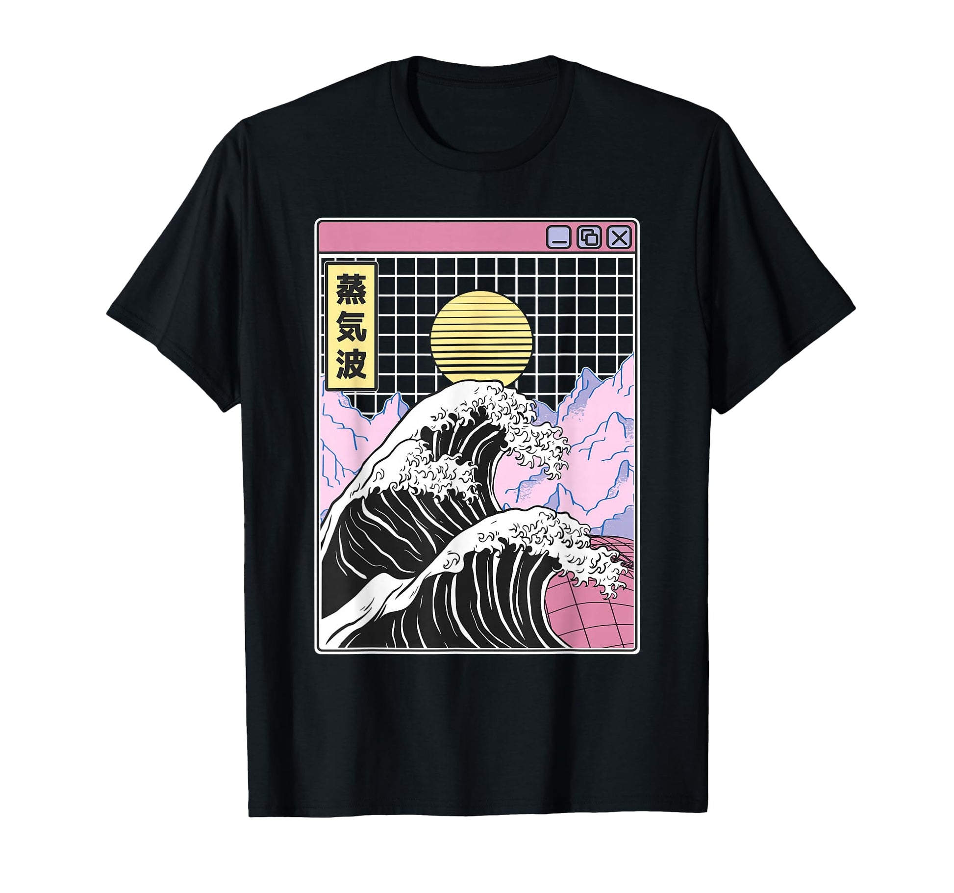 Great Wave Off Kanagawa Grid Kawaii T-Shirt - Streetwear Style Unisex - T-Shirt, Sweatshirt, Hoodie