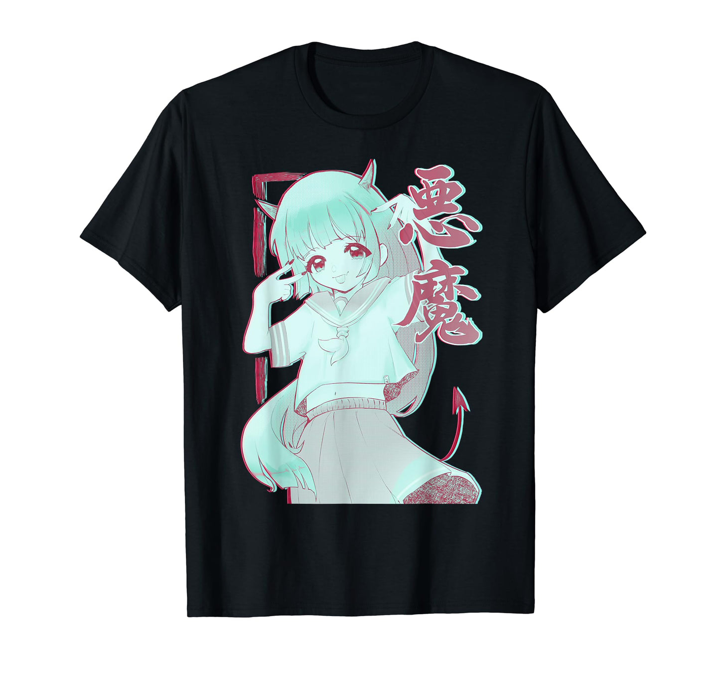 Vaporwave Aesthetic Kawaii Manga Youkai T-Shirt - Unique Graphic for Adults - T-Shirt, Sweatshirt, Hoodie