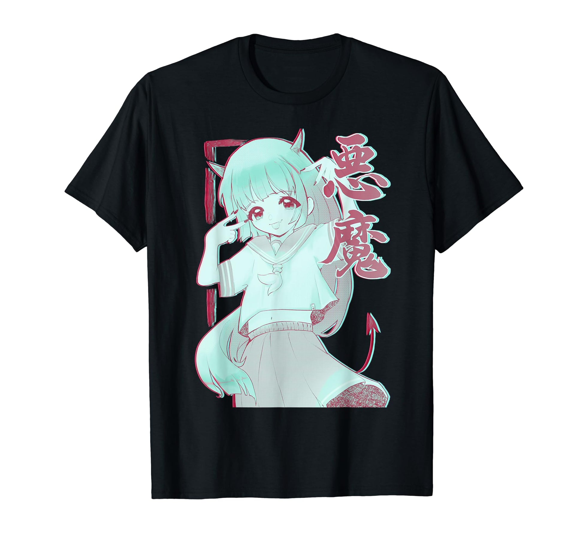 Vaporwave Aesthetic Kawaii Manga Youkai T-Shirt - Unique Graphic for Adults - T-Shirt, Sweatshirt, Hoodie