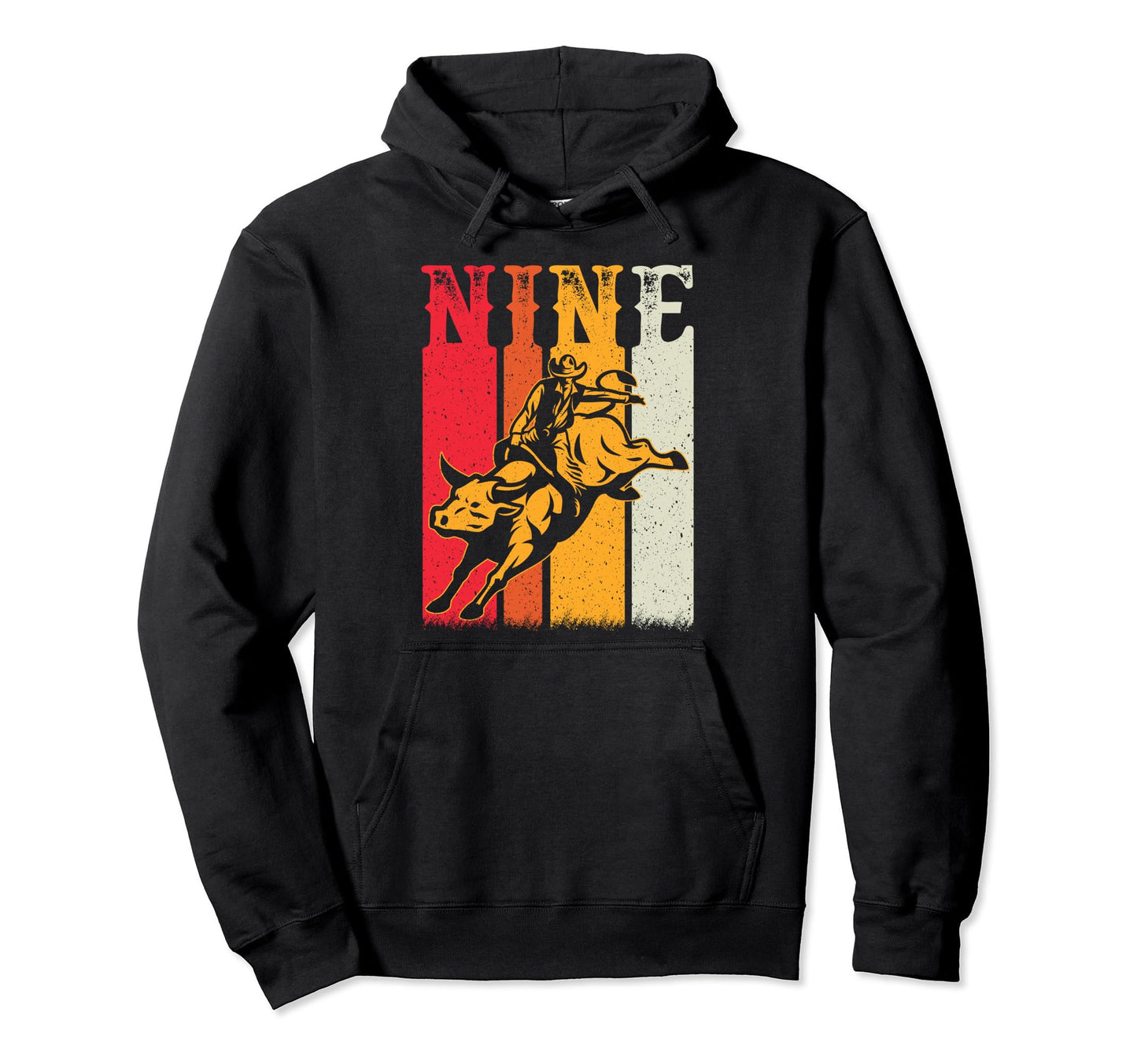 Bull Riding 9Th Birthday 9 Year Old Cowboy Hoodie - Graphic Print Unisex - T-Shirt, Sweatshirt, Hoodie