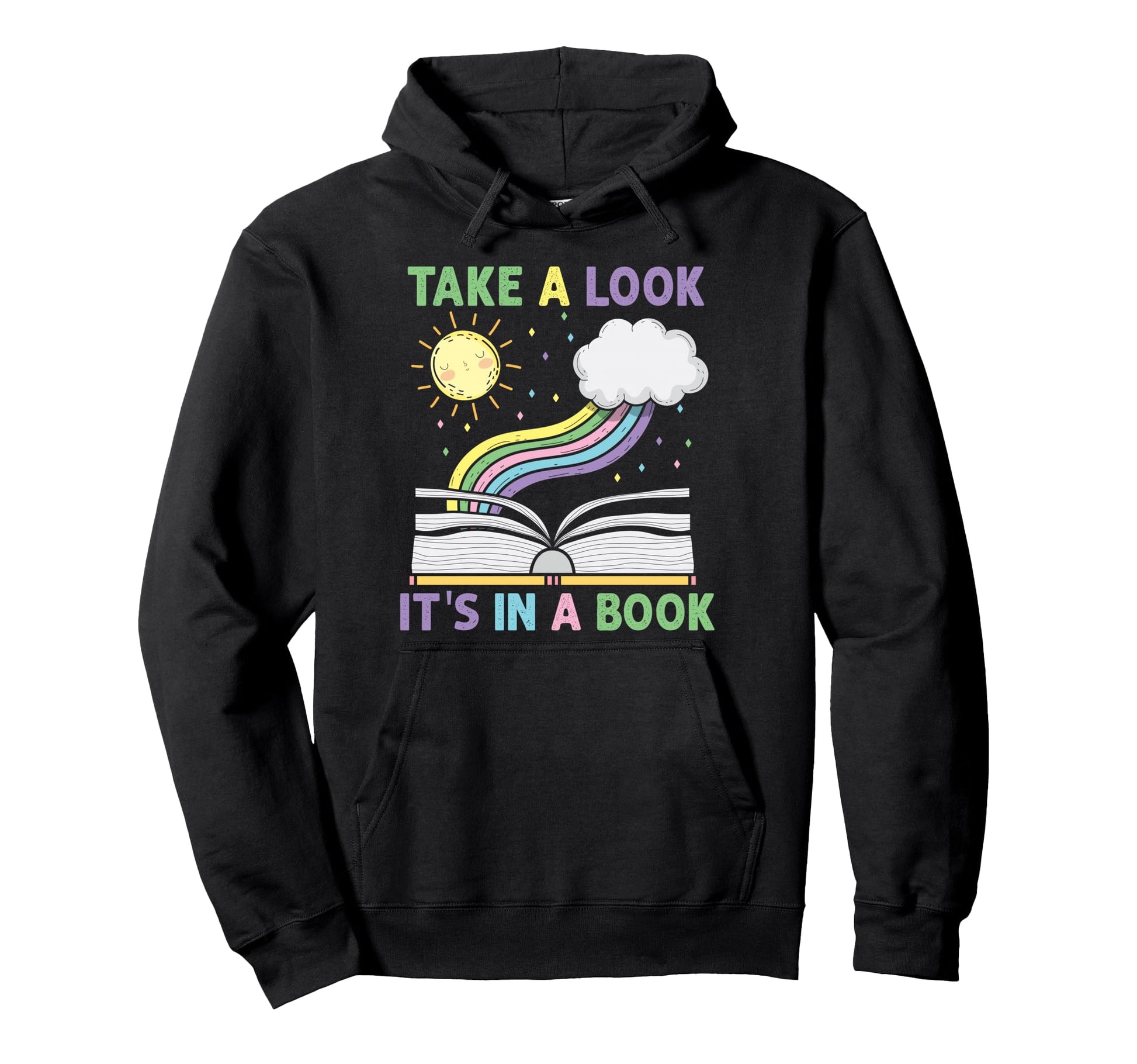 Take Its Book Reading Rainbow Hoodie - Aesthetic Graphic Men Women - T-Shirt, Sweatshirt, Hoodie
