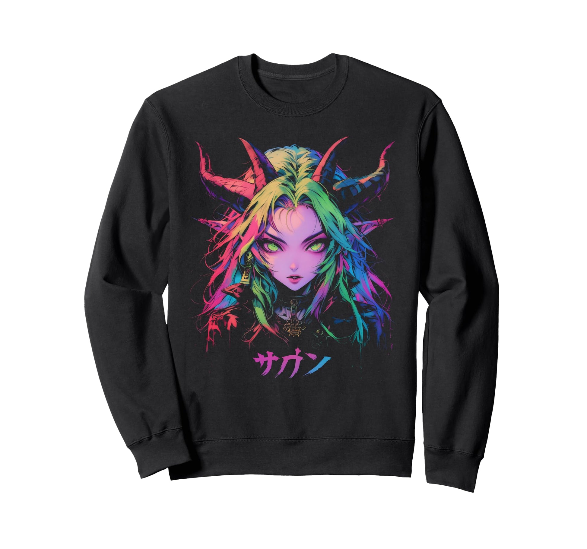 Goth Grunge Demon Anime Waifu Horror Sweatshirt - Aesthetic Graphic Unisex - T-Shirt, Sweatshirt, Hoodie