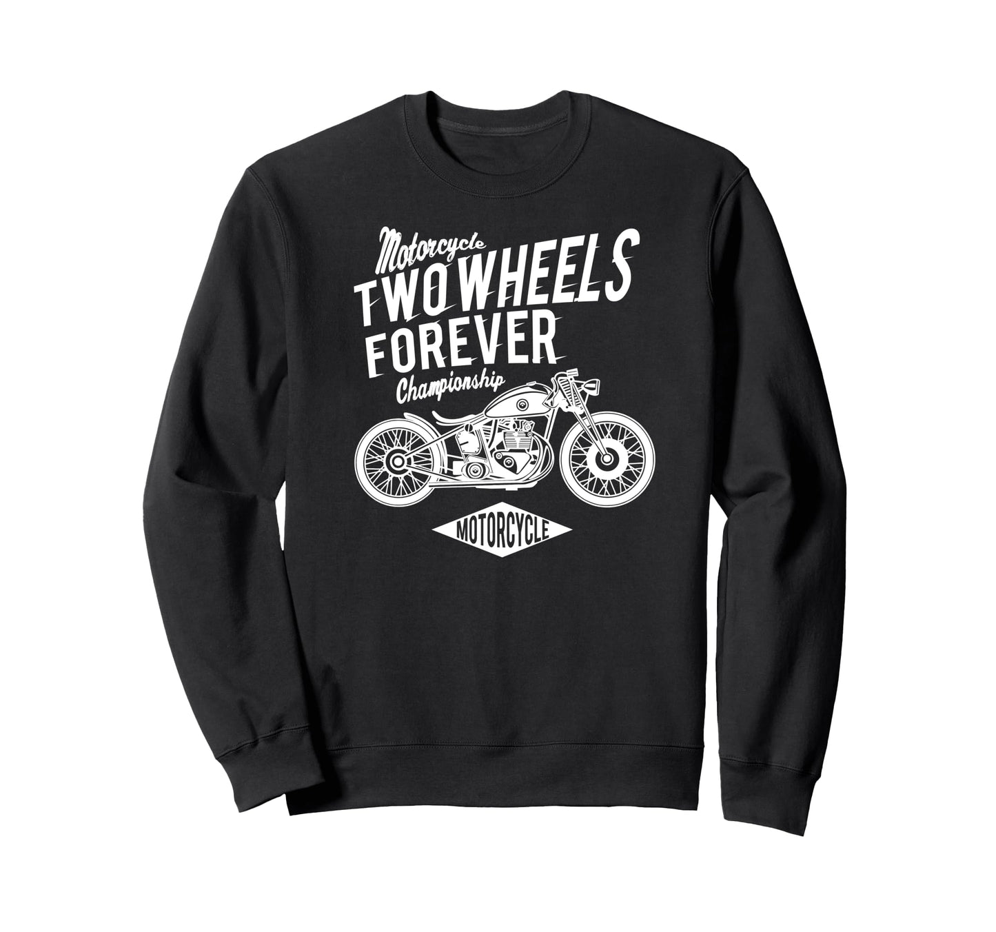 Motorcycle Bobber White Sweatshirt - Fun Novelty Design for Adults - T-Shirt, Sweatshirt, Hoodie