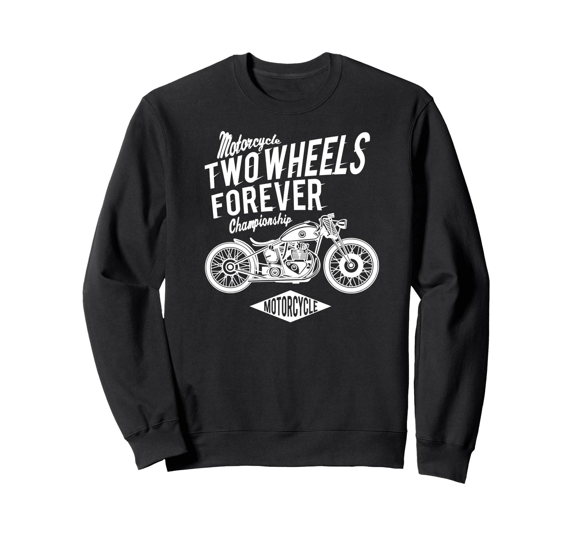 Motorcycle Bobber White Sweatshirt - Fun Novelty Design for Adults - T-Shirt, Sweatshirt, Hoodie