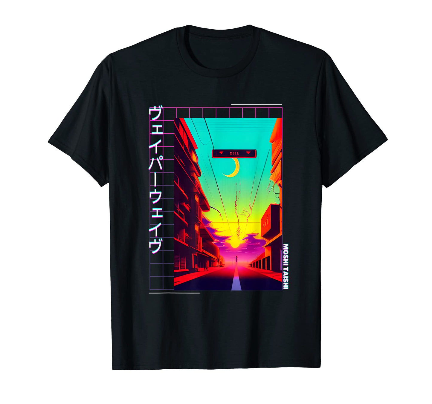 90S Synthwave Japanese Vaporwave Art T-Shirt - Novelty Apparel for Adults - T-Shirt, Sweatshirt, Hoodie