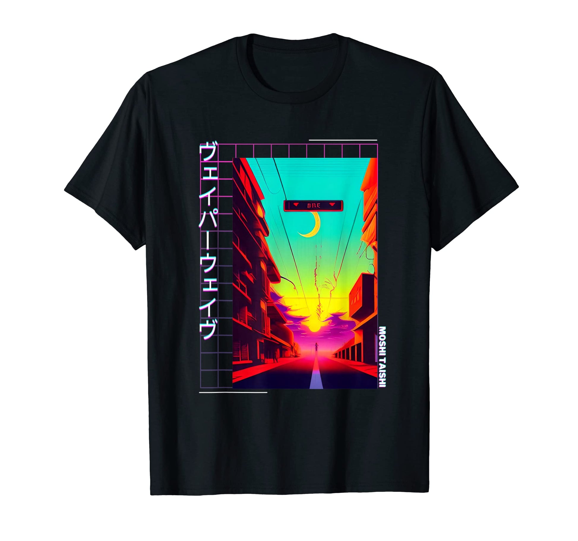 90S Synthwave Japanese Vaporwave Art T-Shirt - Novelty Apparel for Adults - T-Shirt, Sweatshirt, Hoodie