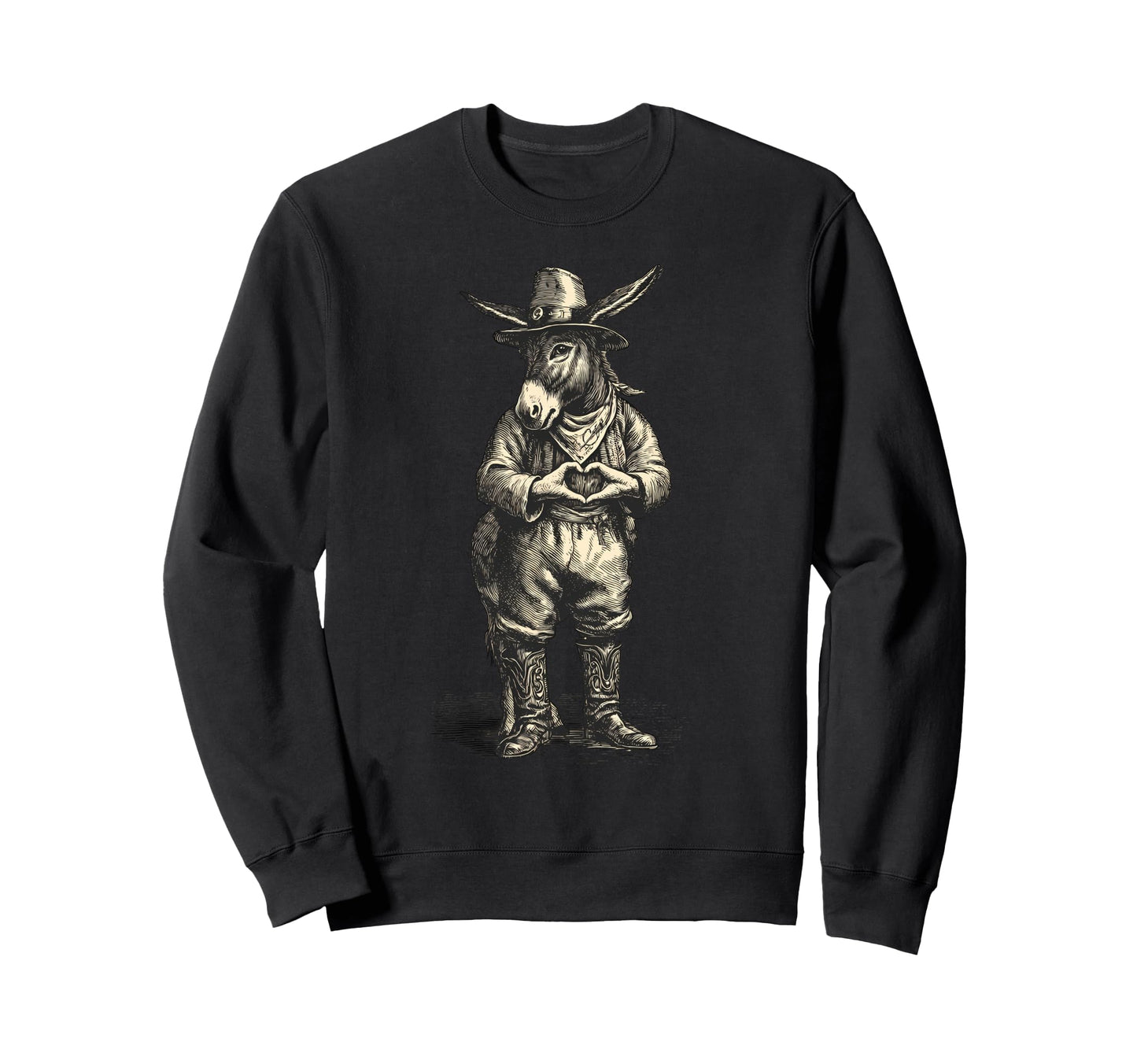 Country Cowboy Donkey Rodeo Cowgirl Sweatshirt - Trendy Graphic for Adults - T-Shirt, Sweatshirt, Hoodie