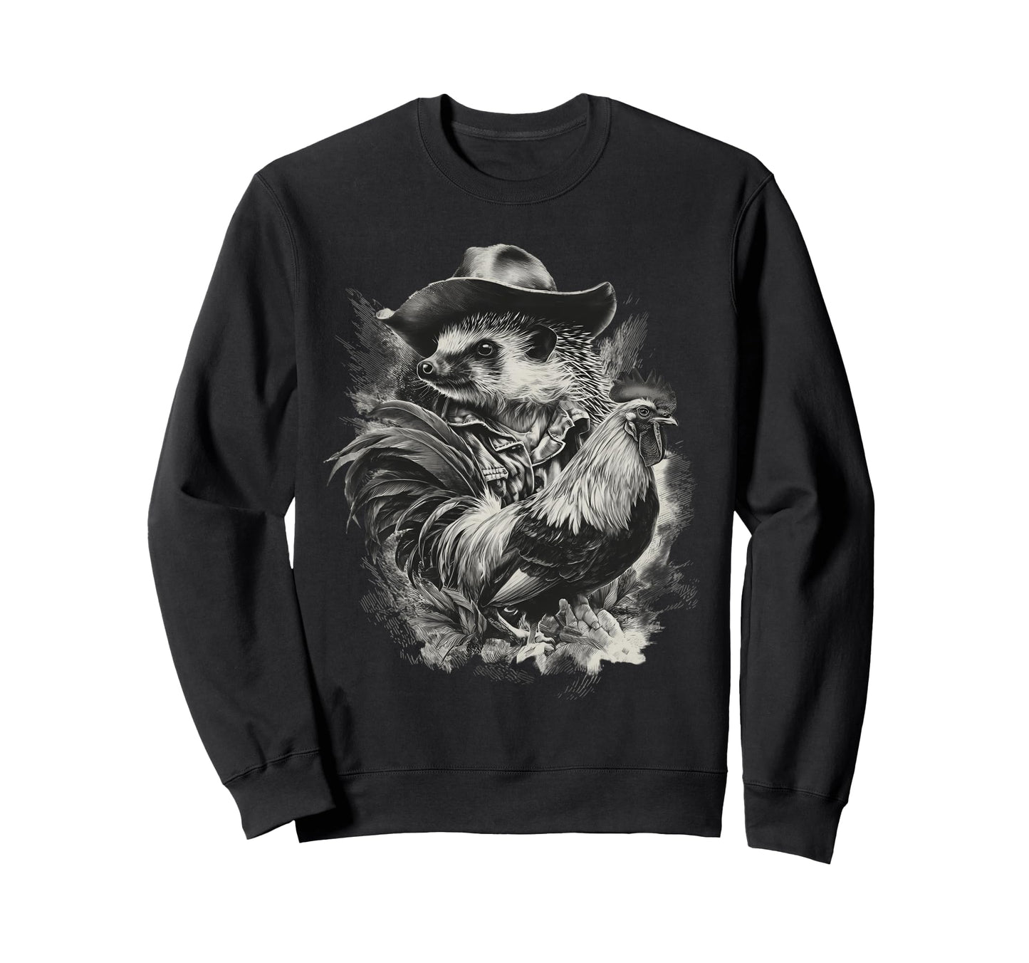 Hedgehog Cowboy Rodeo Cowgirl Sweatshirt - Casual Everyday Wear Men Women - T-Shirt, Sweatshirt, Hoodie