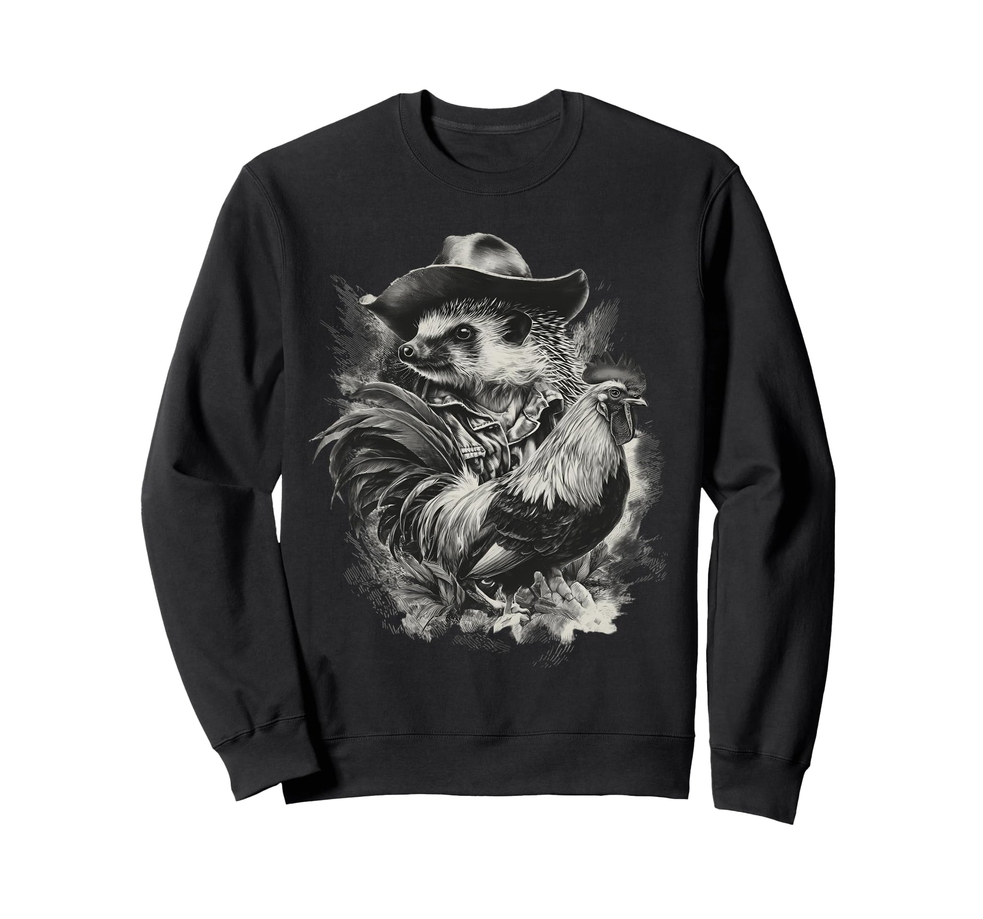 Hedgehog Cowboy Rodeo Cowgirl Sweatshirt - Casual Everyday Wear Men Women - T-Shirt, Sweatshirt, Hoodie