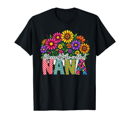 Blessed To Be Called Nana Floral T-Shirt - Minimalist Print for Adults - T-Shirt, Sweatshirt, Hoodie