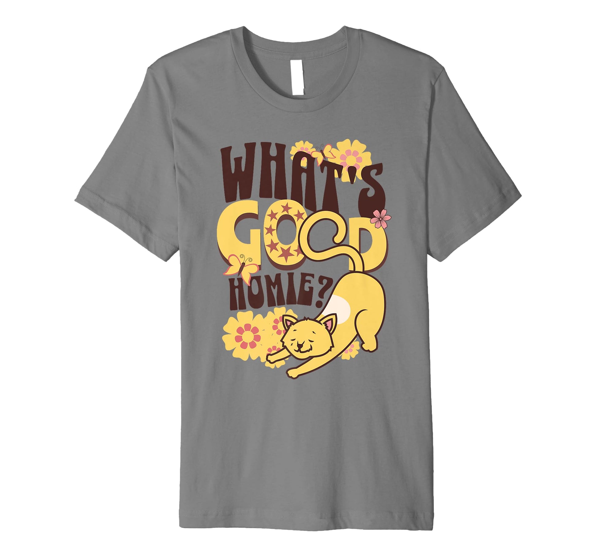 1960S Hippy Cat Boho Floral T-Shirt - Aesthetic Graphic for Adults - T-Shirt, Sweatshirt, Hoodie