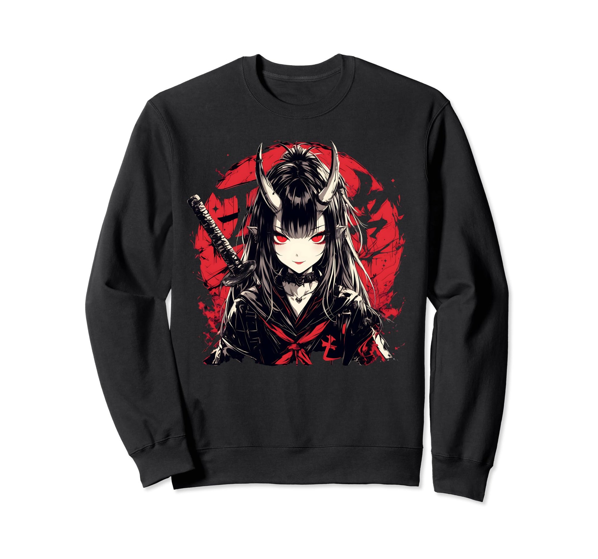 Goth Grunge Demon Anime Waifu Horror Sweatshirt - Novelty Apparel Unisex - T-Shirt, Sweatshirt, Hoodie