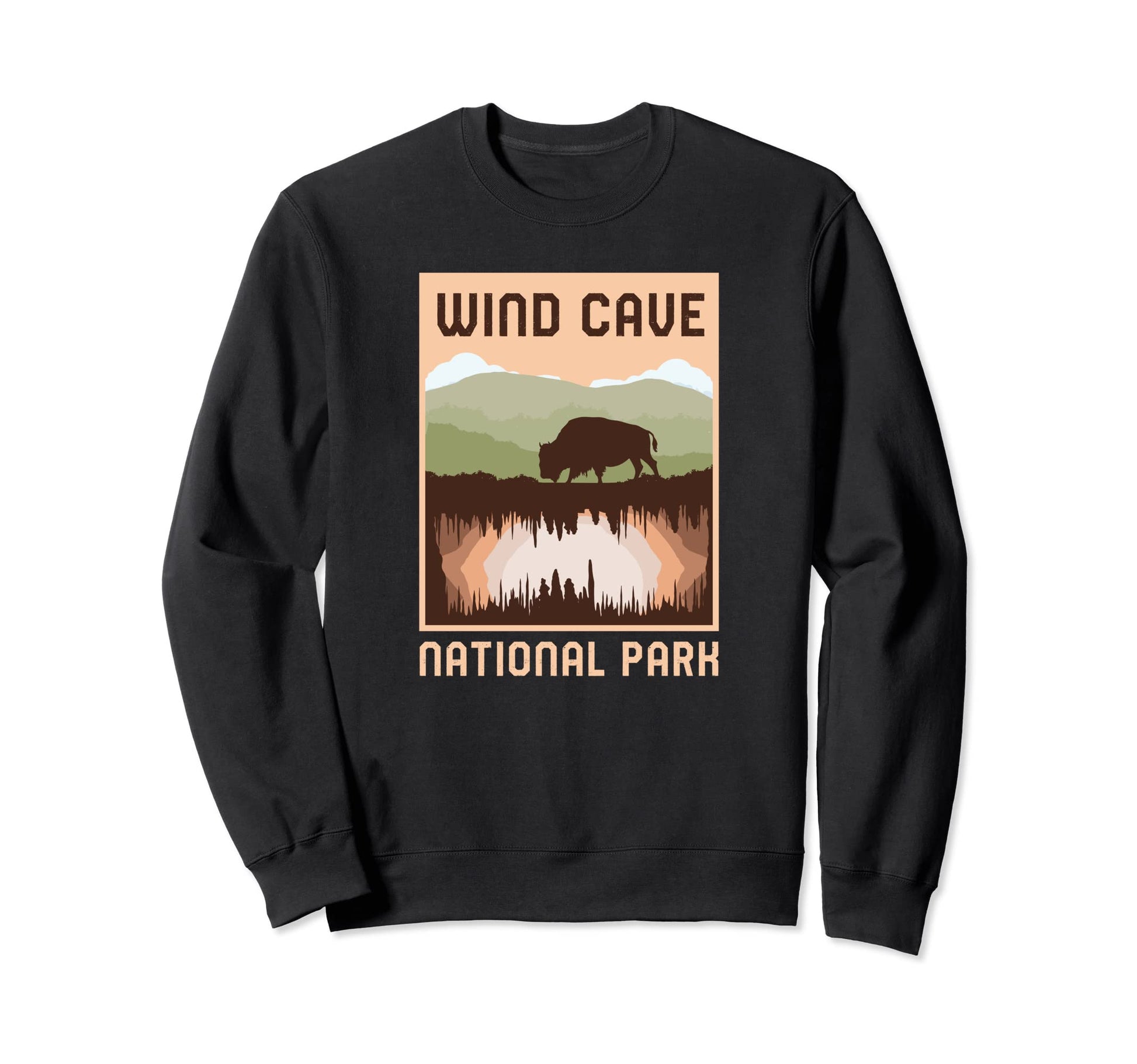 Wind Cave National Park South Sweatshirt - Streetwear Style for Adults - T-Shirt, Sweatshirt, Hoodie