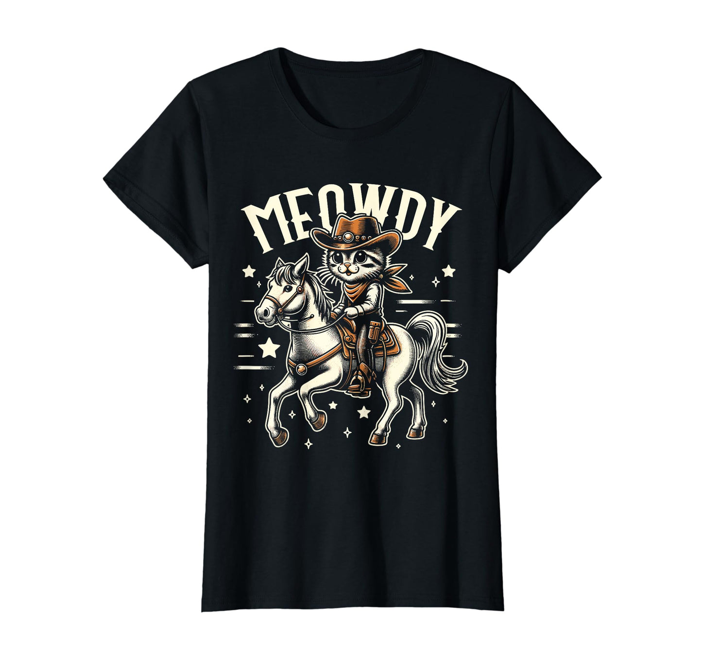 Meowdy Cat Cowboy Country T-Shirt - Minimalist Print Unisex - T-Shirt, Sweatshirt, Hoodie