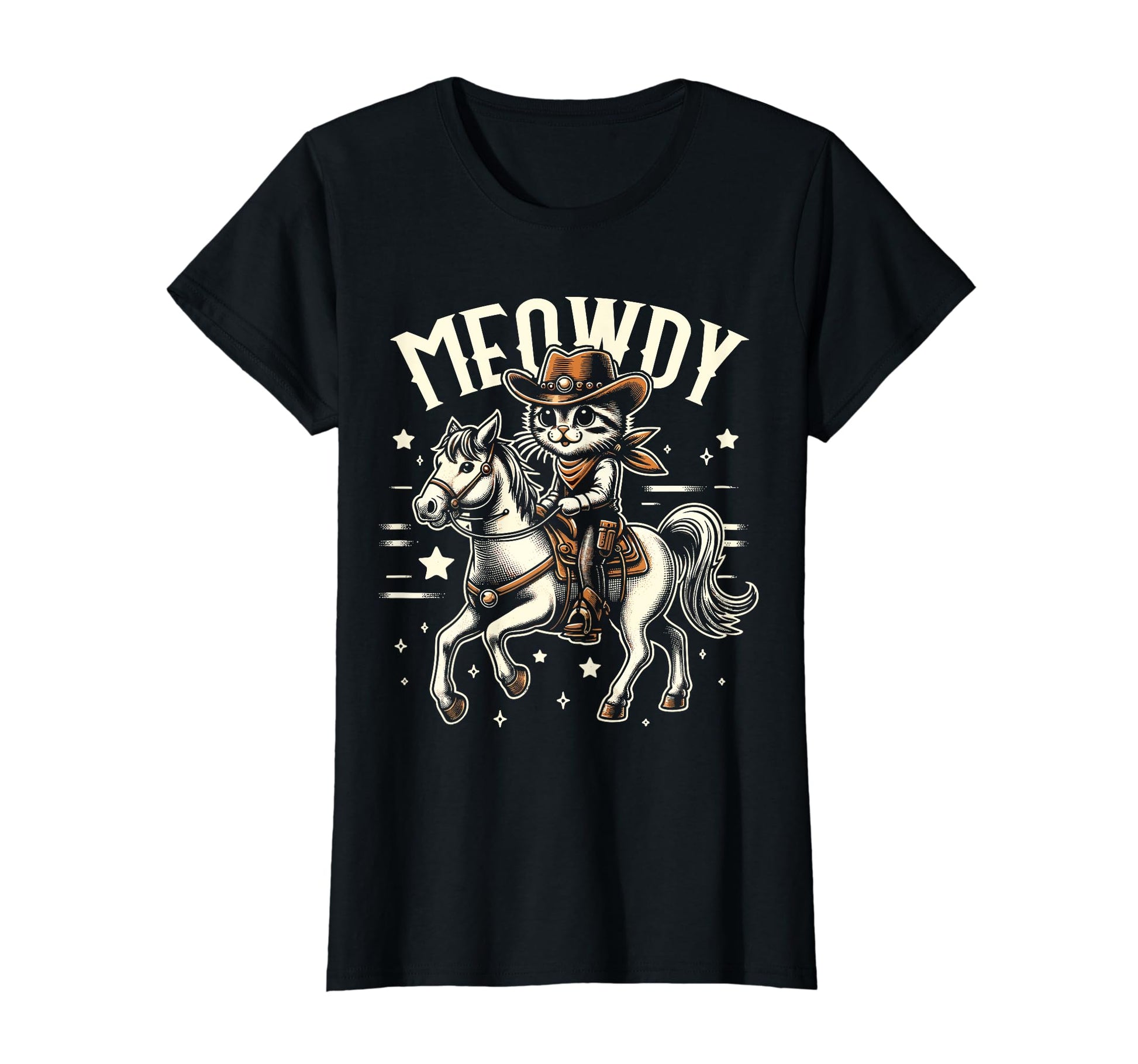 Meowdy Cat Cowboy Country T-Shirt - Minimalist Print Unisex - T-Shirt, Sweatshirt, Hoodie