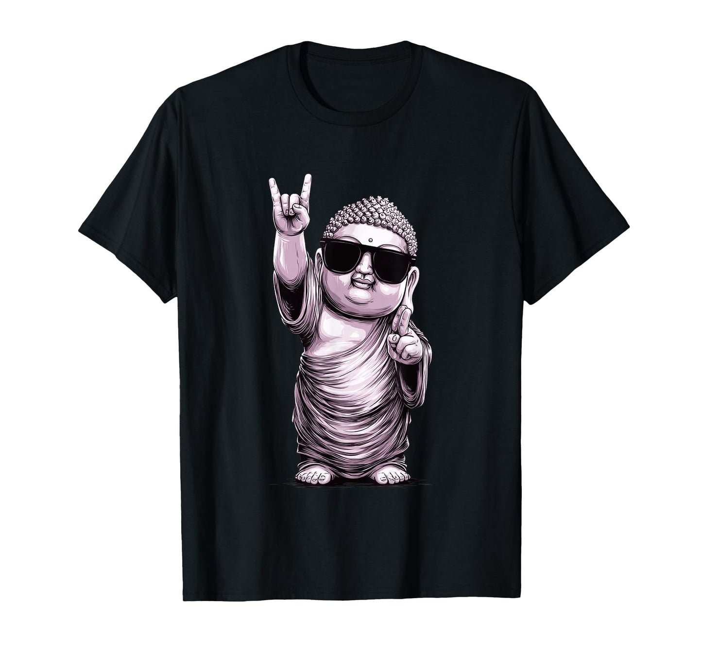 Buddha Peace Sign Rock T-Shirt - Graphic Print for Adults - T-Shirt, Sweatshirt, Hoodie