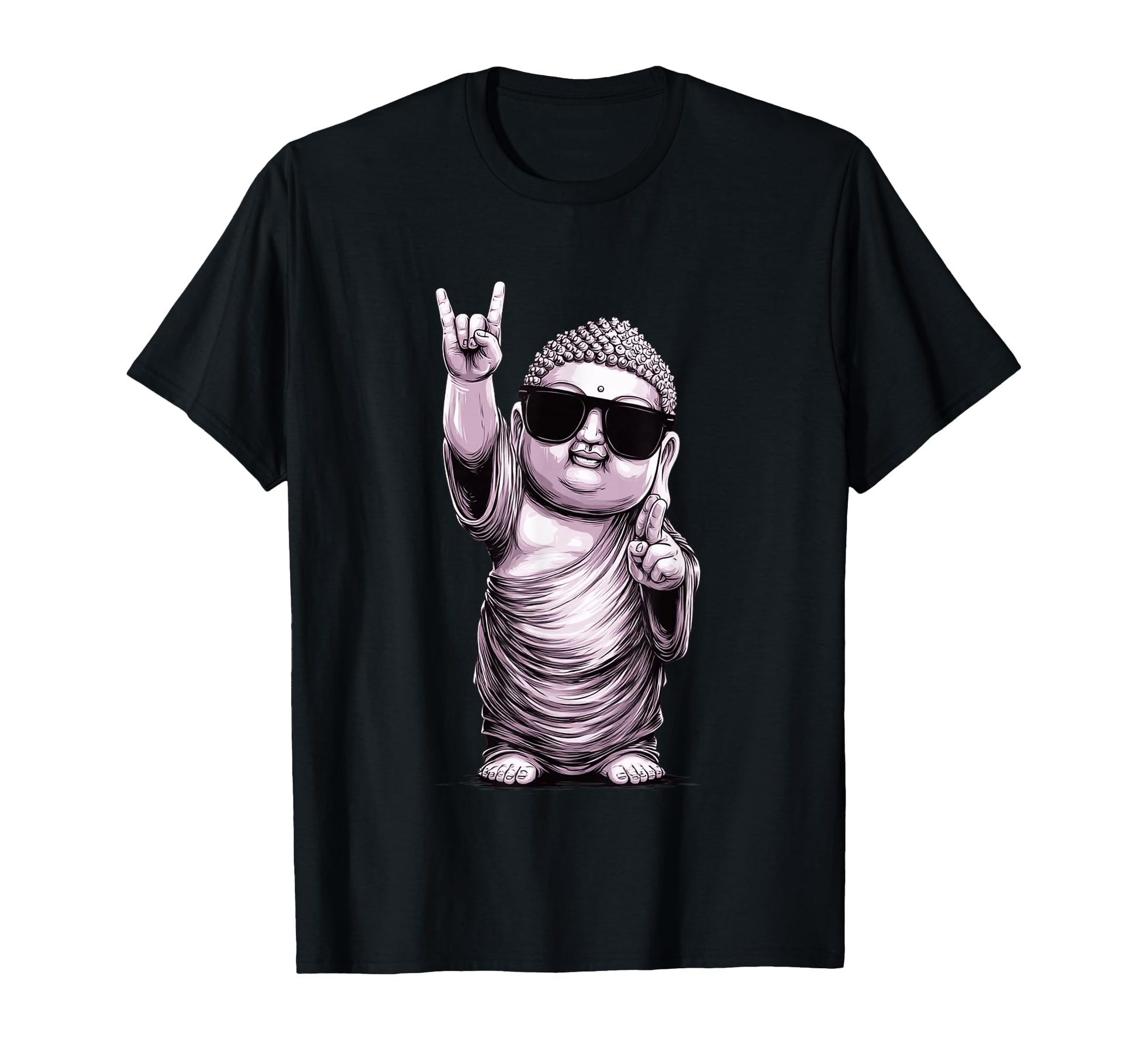 Buddha Peace Sign Rock T-Shirt - Graphic Print for Adults - T-Shirt, Sweatshirt, Hoodie