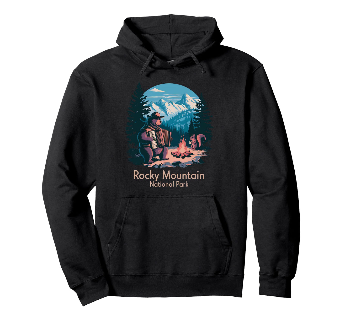 Rocky Mountain National Park Bear Hoodie - Aesthetic Graphic for Adults - T-Shirt, Sweatshirt, Hoodie