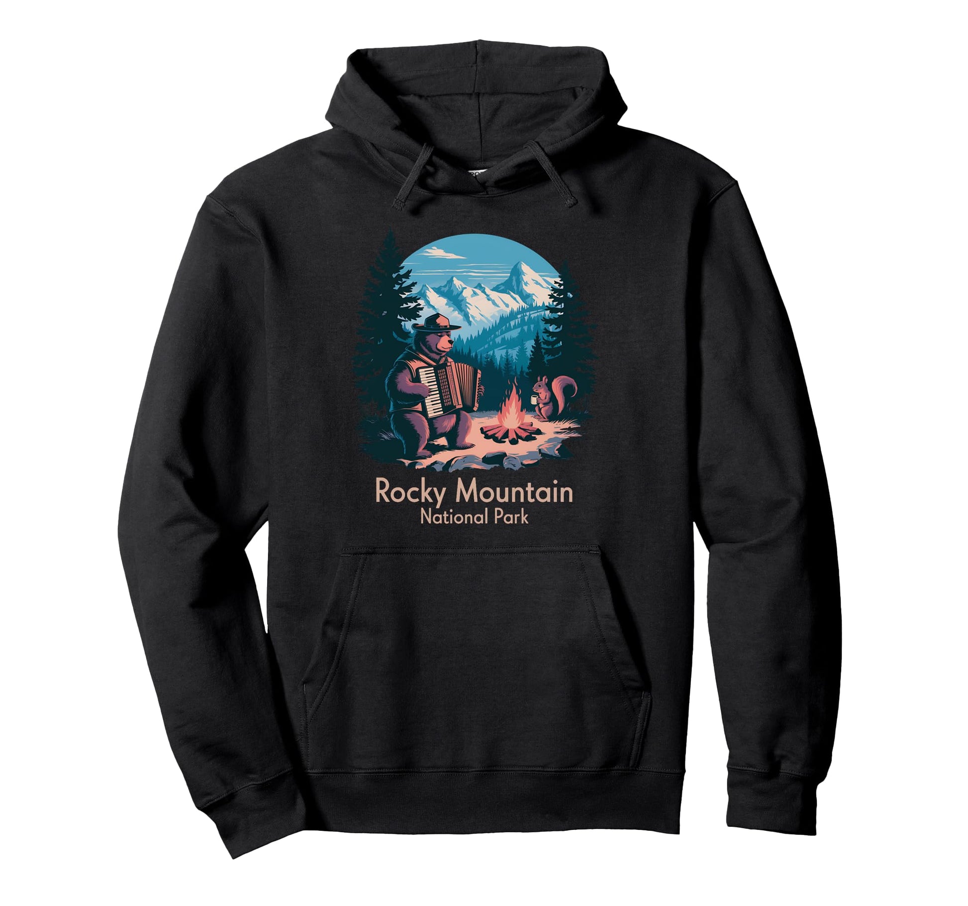 Rocky Mountain National Park Bear Hoodie - Aesthetic Graphic for Adults - T-Shirt, Sweatshirt, Hoodie
