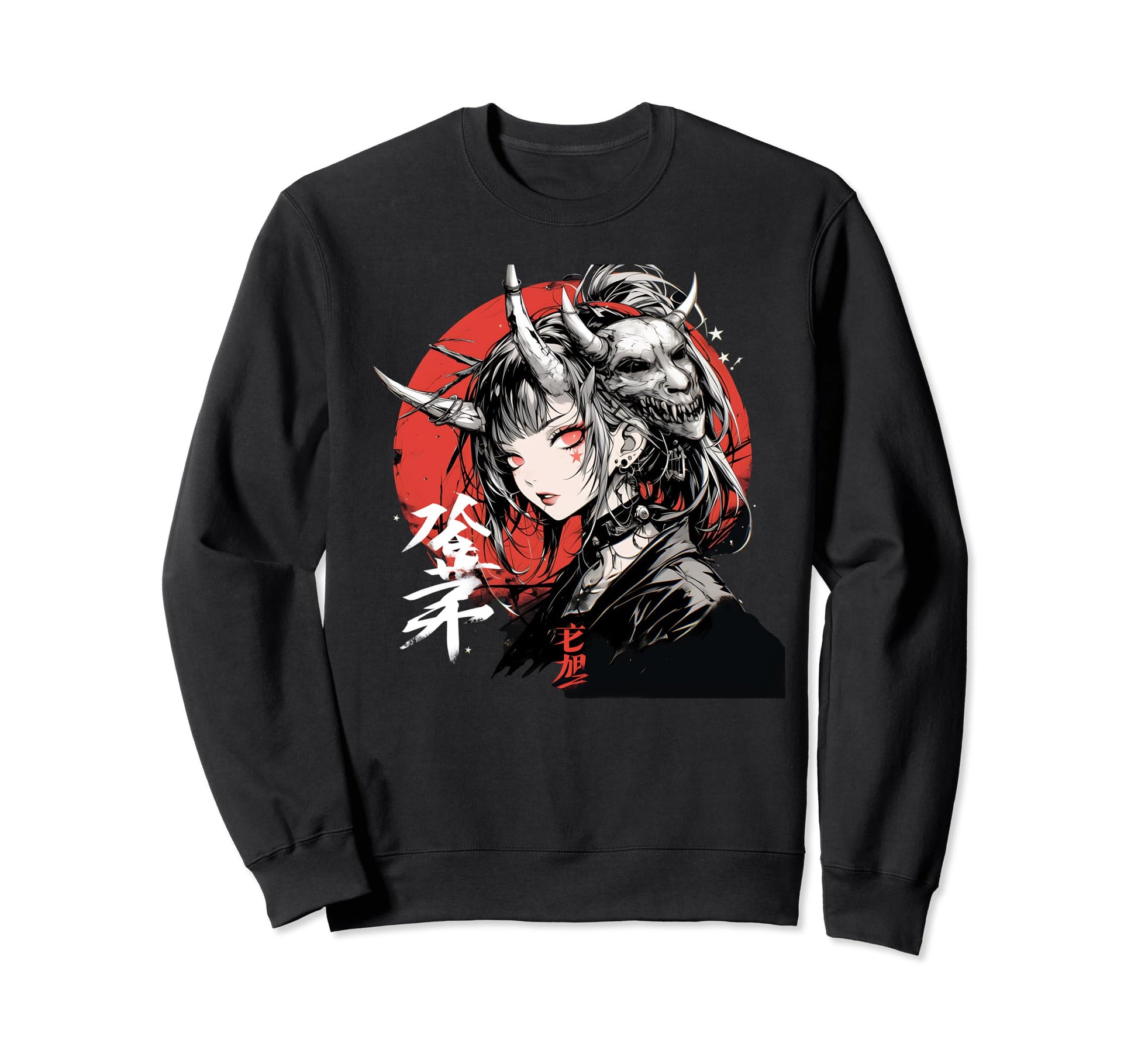 Goth Grunge Demon Anime Waifu Horror Alt Sweatshirt - Graphic Print Unisex - T-Shirt, Sweatshirt, Hoodie