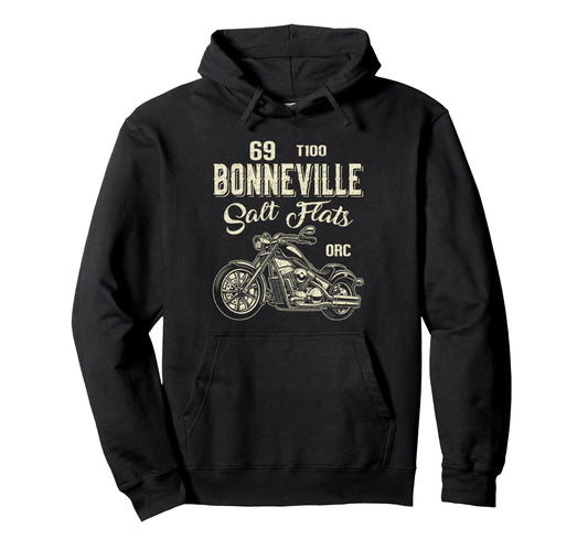 Bonneville Salt Flats Motorcycle Rider Hoodie - Novelty Apparel Unisex - T-Shirt, Sweatshirt, Hoodie