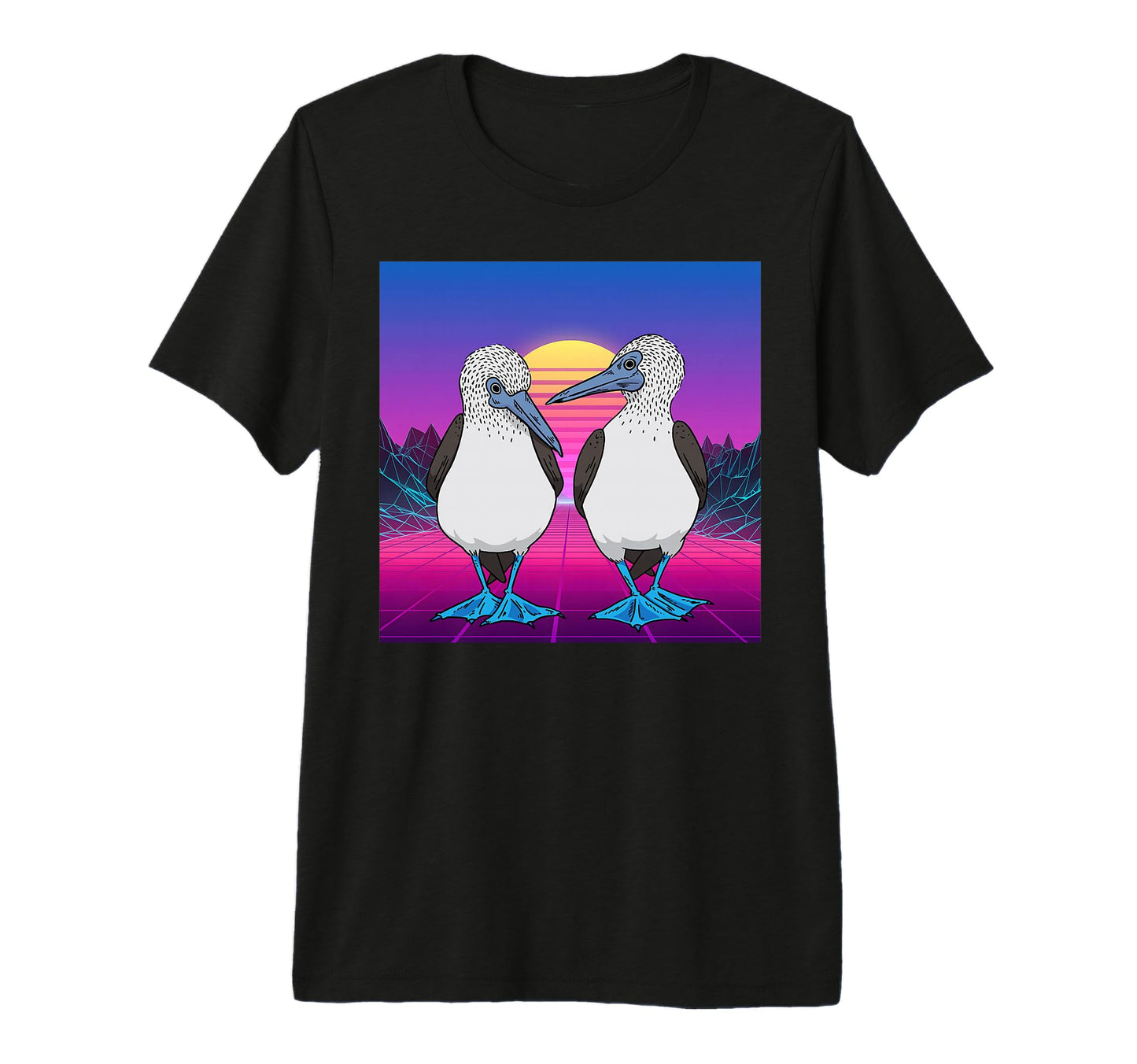 Vaporwave Seabirds Blue Footed Booby T-Shirt - Aesthetic Graphic Unisex - T-Shirt, Sweatshirt, Hoodie