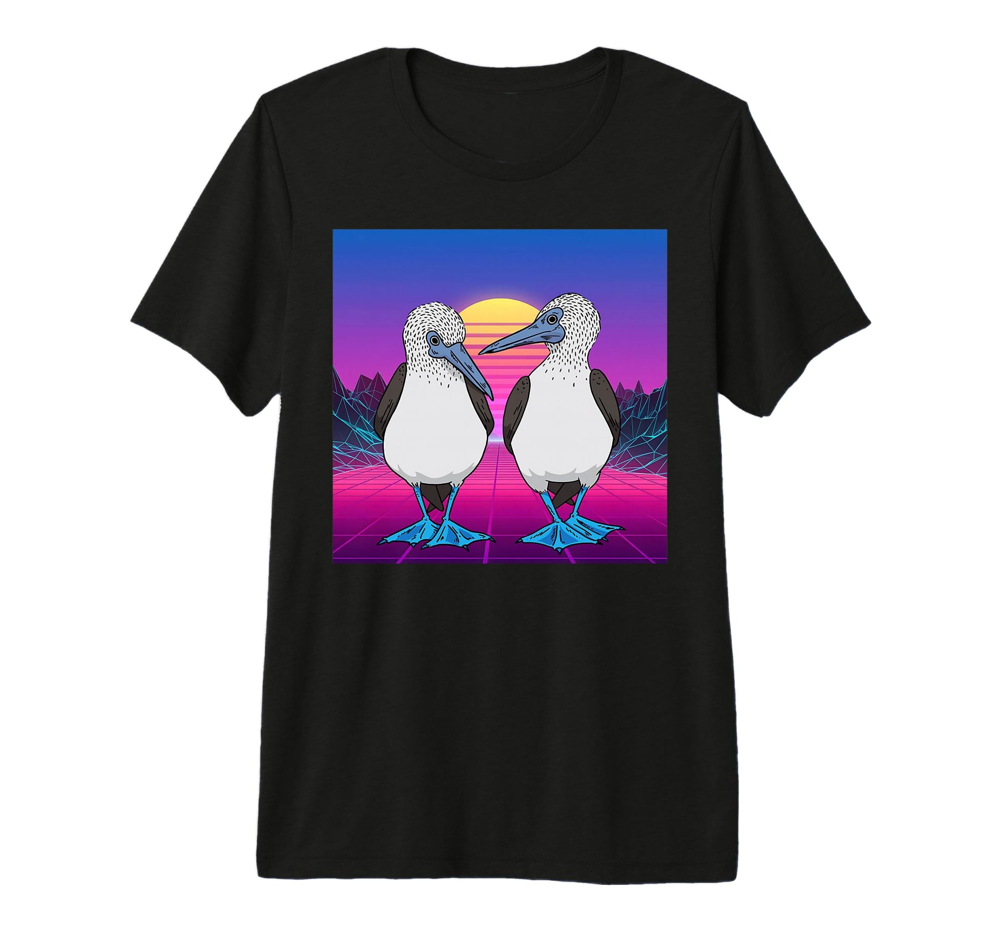 Vaporwave Seabirds Blue Footed Booby T-Shirt - Aesthetic Graphic Unisex - T-Shirt, Sweatshirt, Hoodie