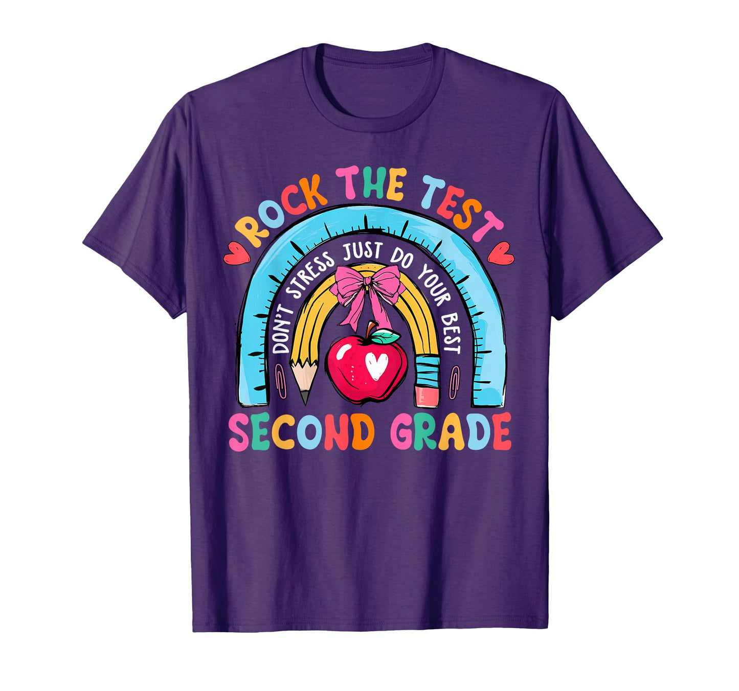 2Nd Grade Teacher Rock Test Day T-Shirt - Custom Art Print for Adults - T-Shirt, Sweatshirt, Hoodie