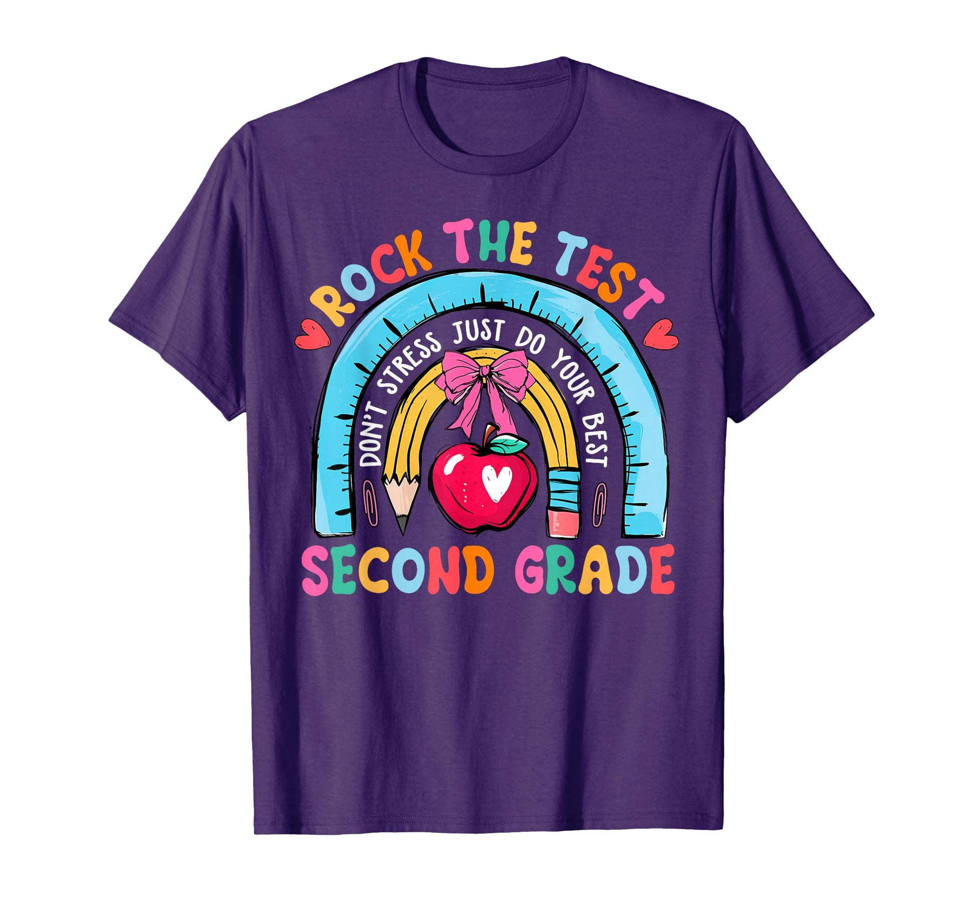 2Nd Grade Teacher Rock Test Day T-Shirt - Custom Art Print for Adults - T-Shirt, Sweatshirt, Hoodie