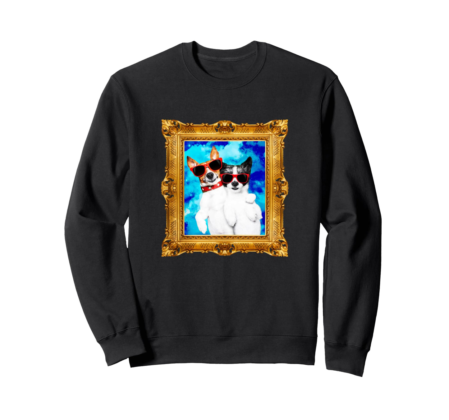 Funny Dogs Portrait Retrowave Sweatshirt - Trendy Graphic for Adults - T-Shirt, Sweatshirt, Hoodie