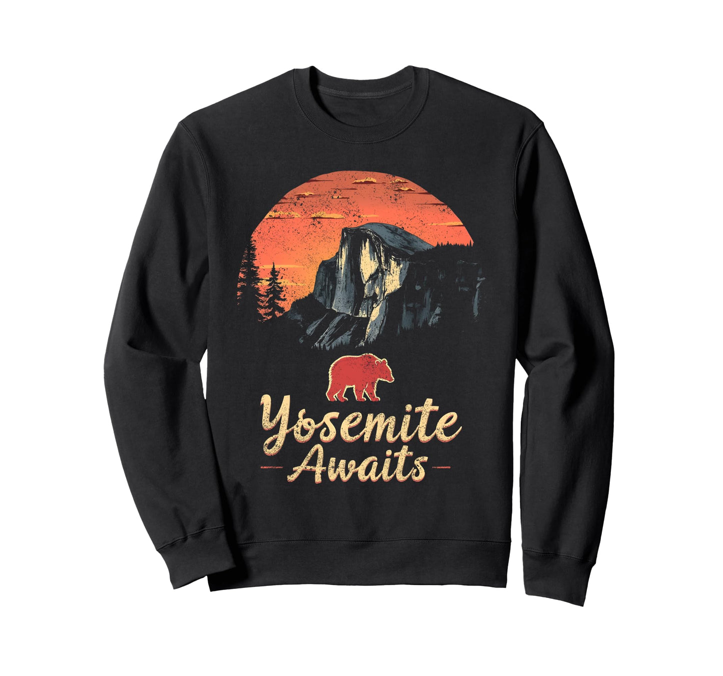 Yosemite Bear Hike National Park Hiking Sweatshirt - Graphic Print Unisex - T-Shirt, Sweatshirt, Hoodie