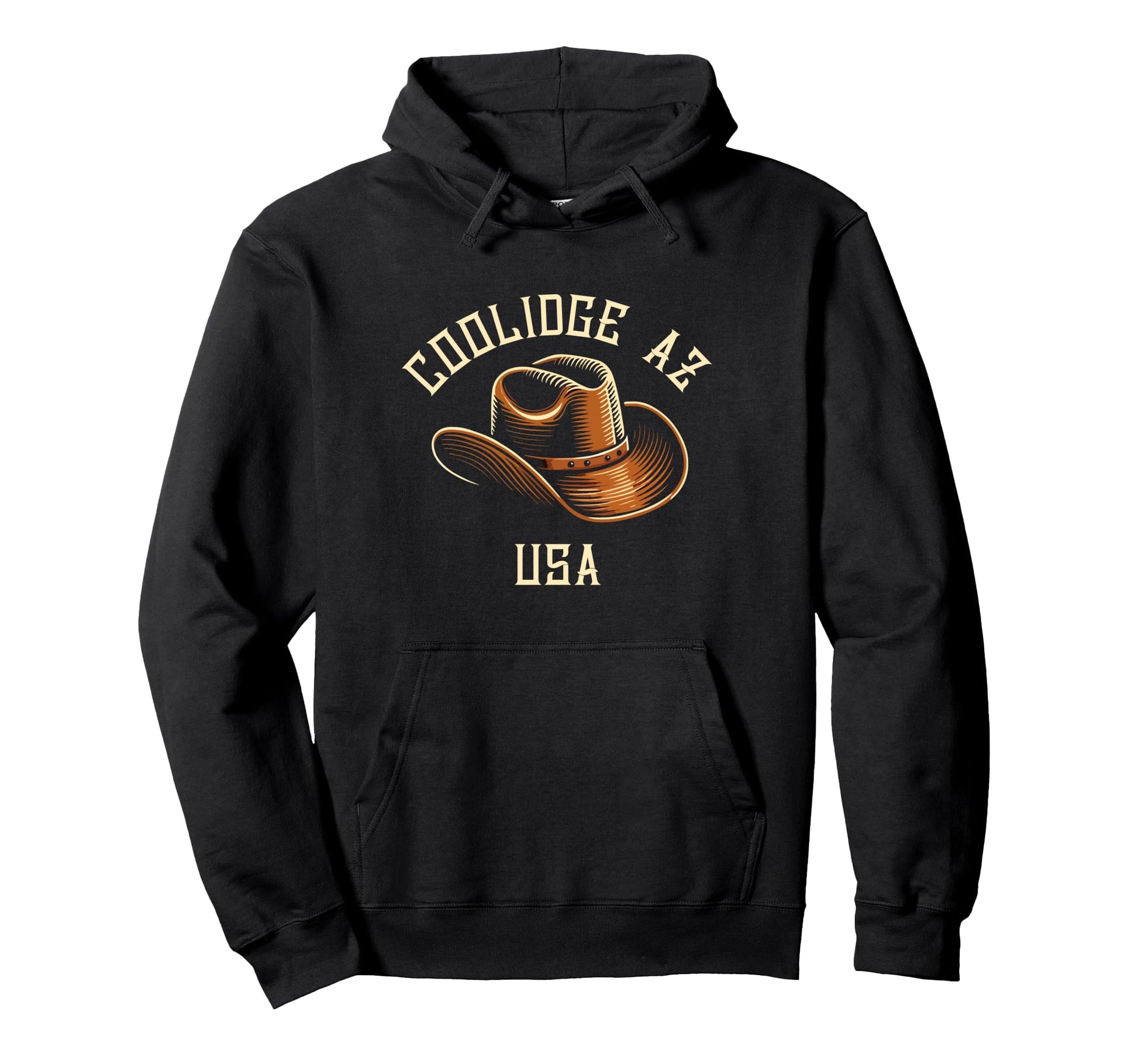 Coolidge Az Usa Cowboy Hat Hoodie - Trendy Graphic for Adults - T-Shirt, Sweatshirt, Hoodie