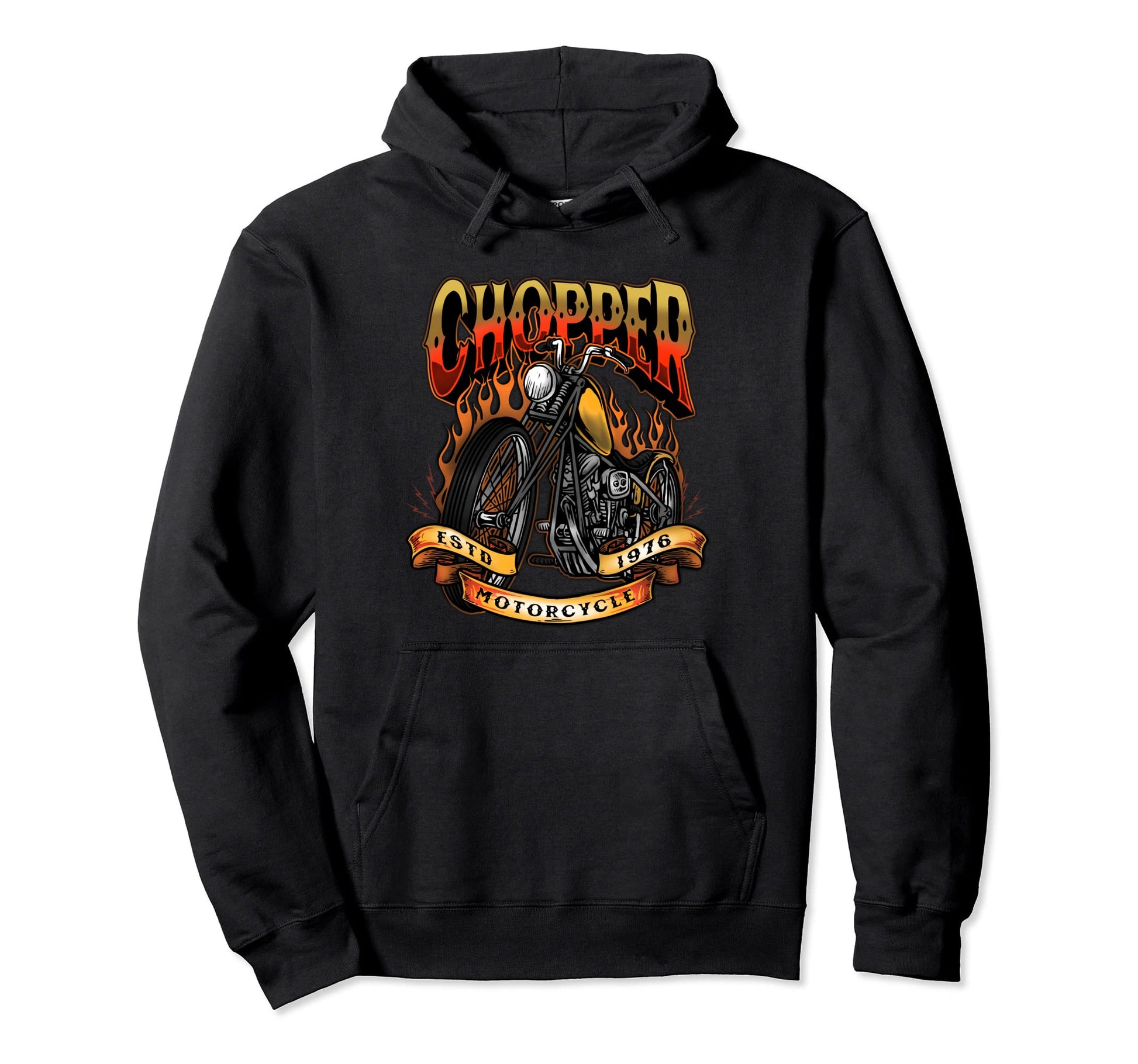 Chopper Motorcycle Biker Bikers Art Hoodie - Aesthetic Graphic Unisex - T-Shirt, Sweatshirt, Hoodie