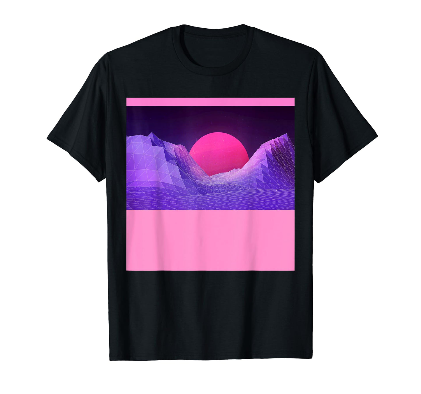 Vaporwave Aesthetic Sunset Mountains T-Shirt - Unique Graphic for Adults - T-Shirt, Sweatshirt, Hoodie
