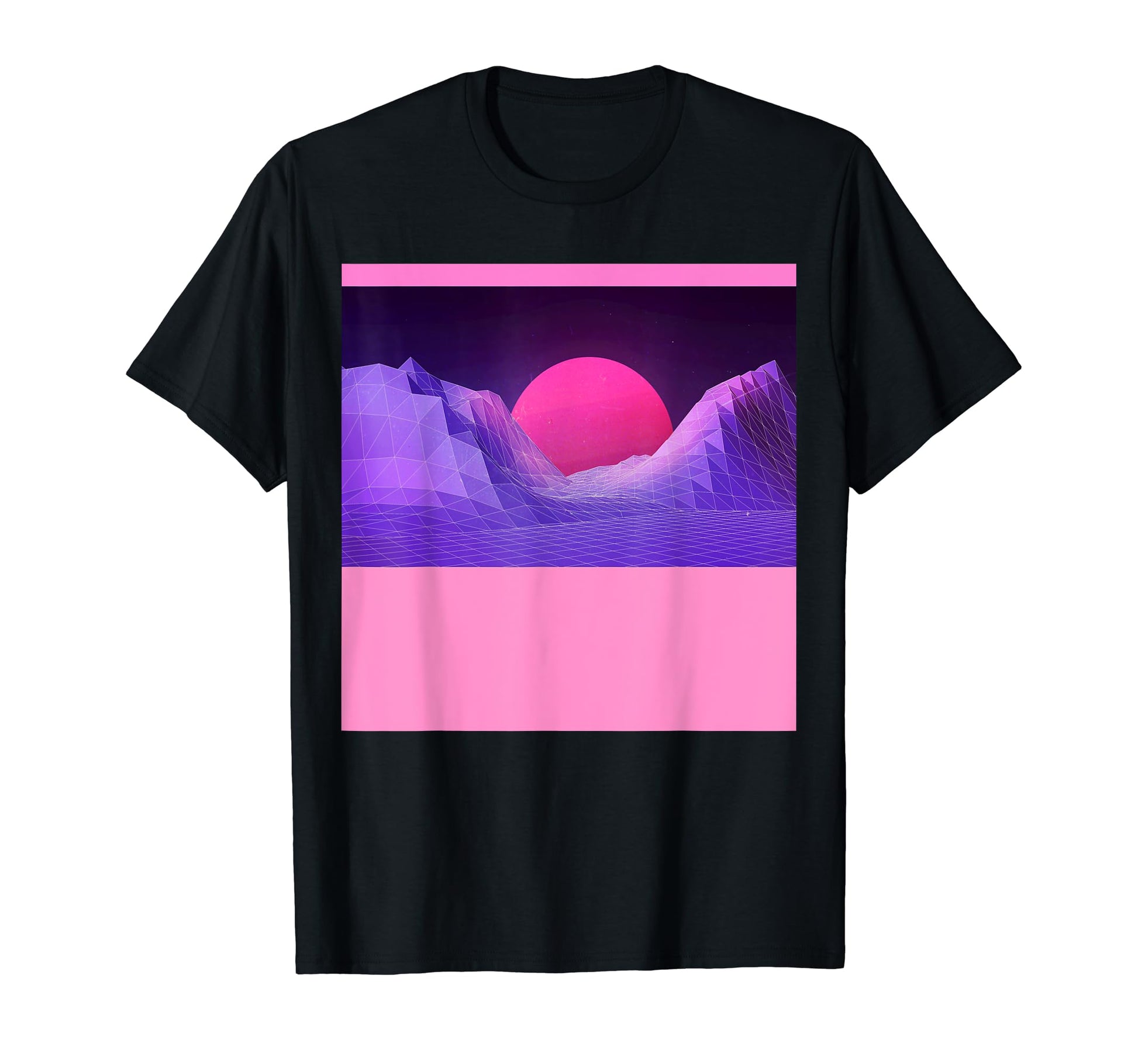 Vaporwave Aesthetic Sunset Mountains T-Shirt - Unique Graphic for Adults - T-Shirt, Sweatshirt, Hoodie