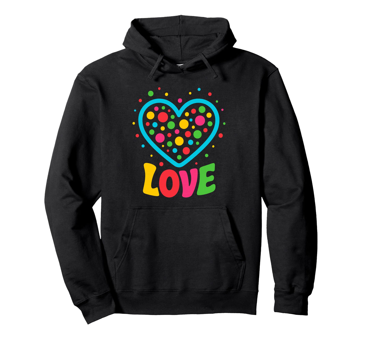 Love Heart Colorful Rainbow Pride Hoodie - Minimalist Print for Adults - T-Shirt, Sweatshirt, Hoodie